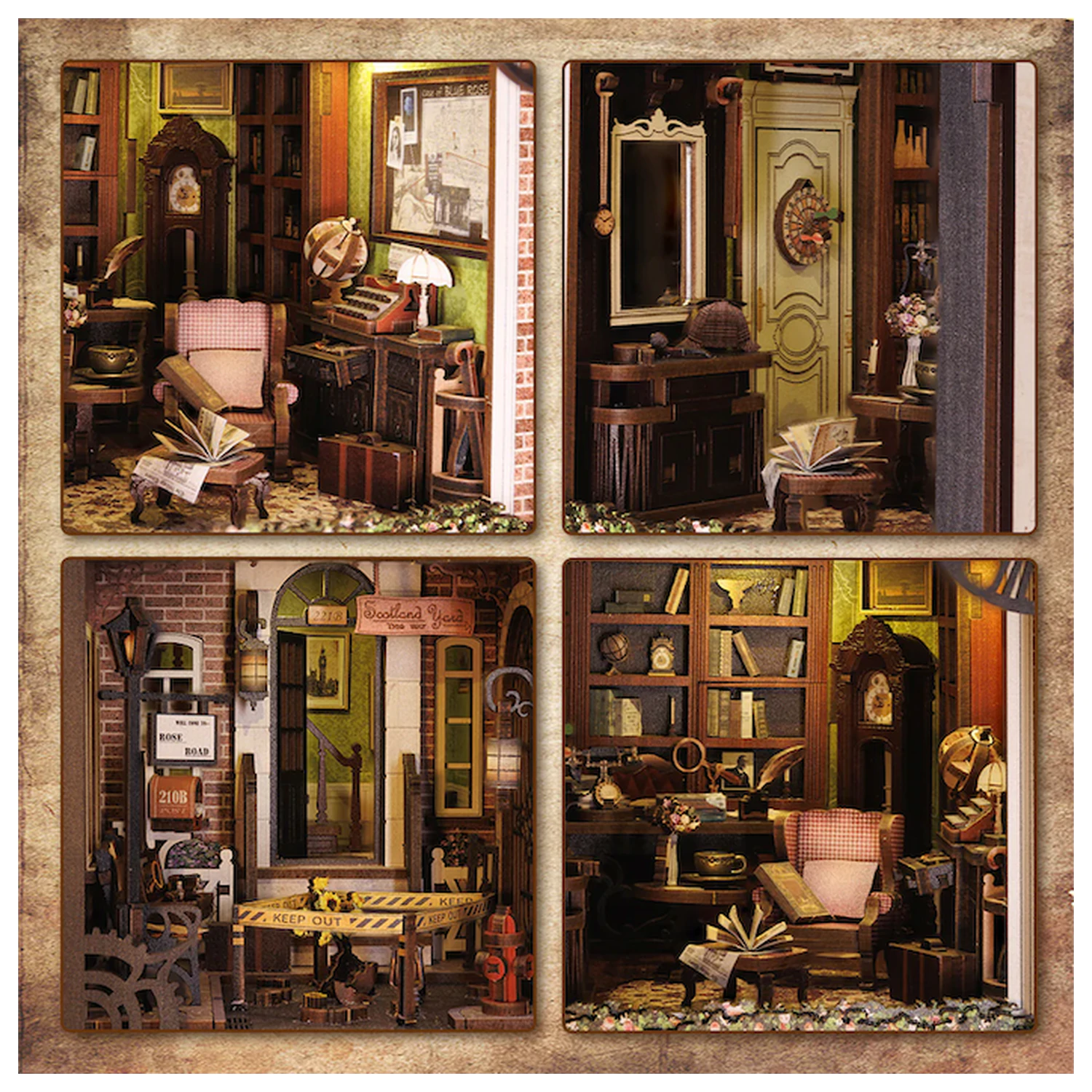 Zestaw do budowania BOOK NOOK KIT DIY Rose Detective Agency 322 elementów + światło LED zdjęcie produktu