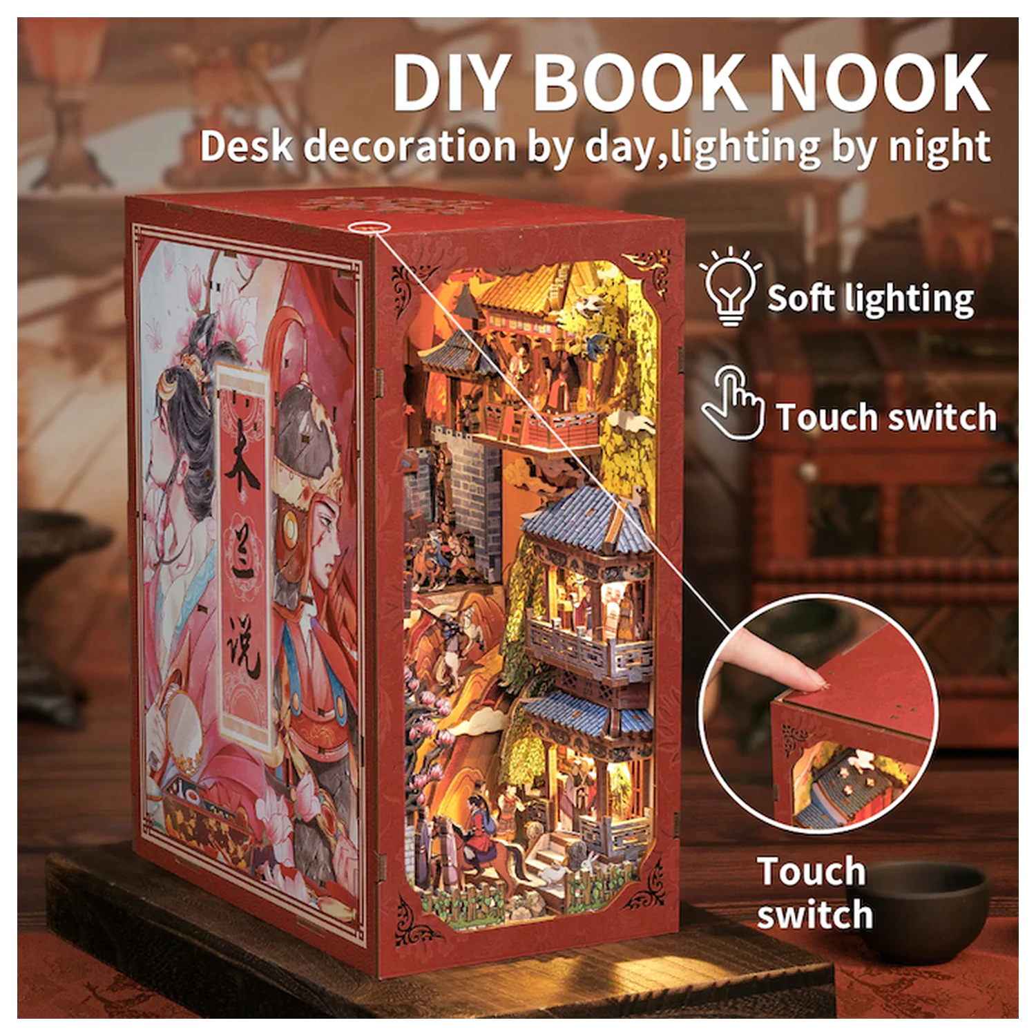 BOOK NOOK KIT DIY The Legend of Mulan 298 sztuk + LED Light zestaw konstrukcyjny zdjęcie produktu