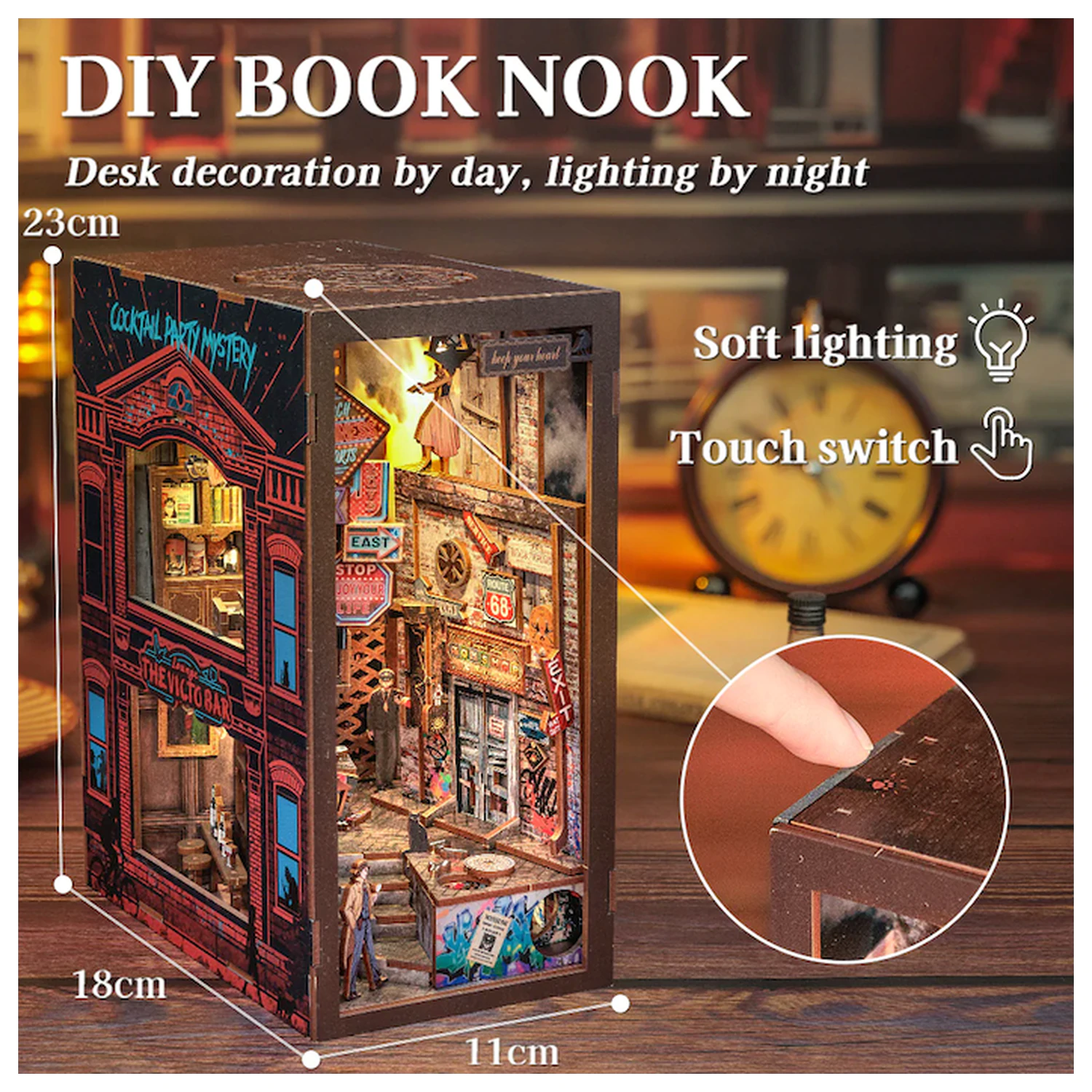 Zestaw do budowy BOOK NOOK KIT DIY The Long Goodbye 238-częściowy + światło LED zdjęcie produktu