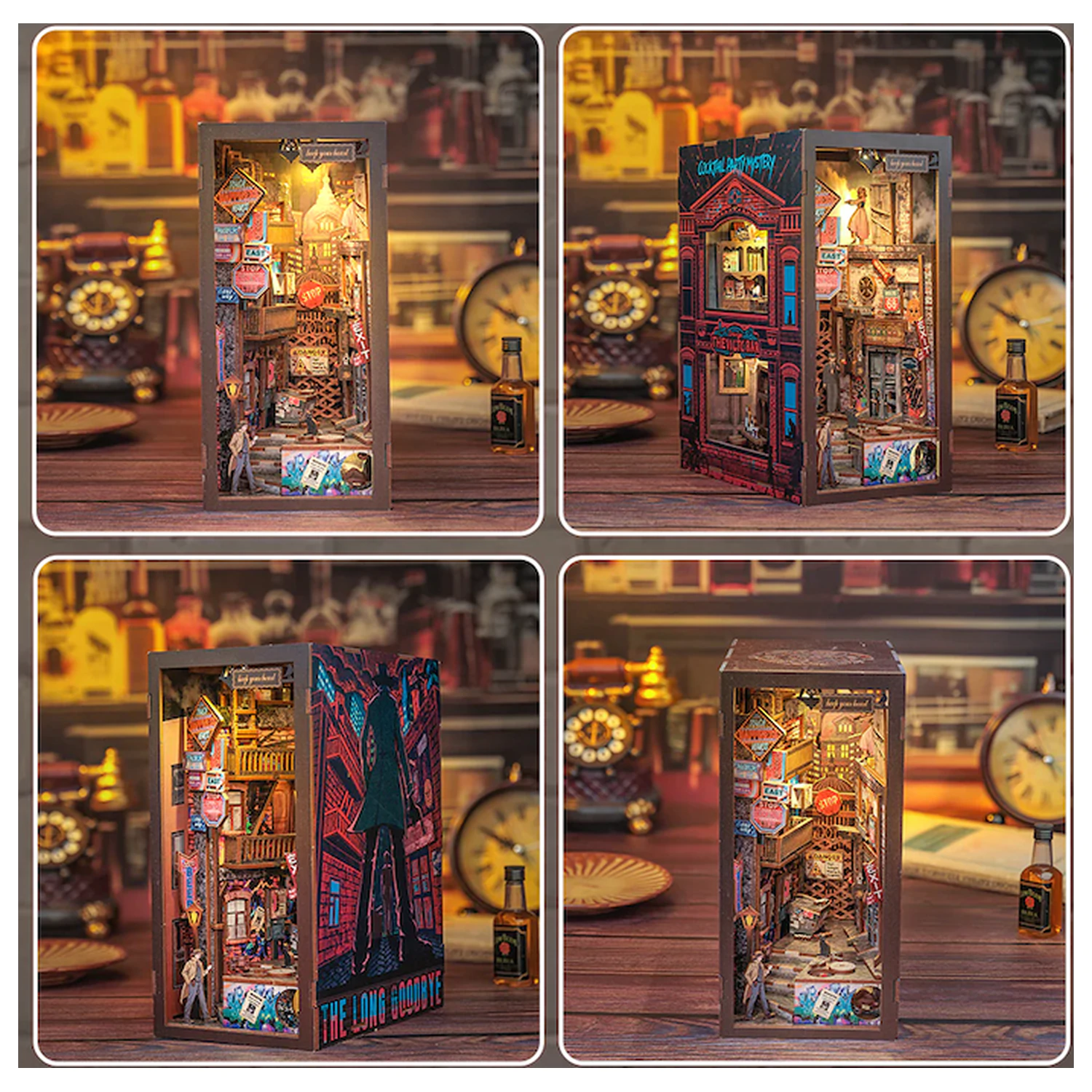 Zestaw do budowy BOOK NOOK KIT DIY The Long Goodbye 238-częściowy + światło LED zdjęcie produktu