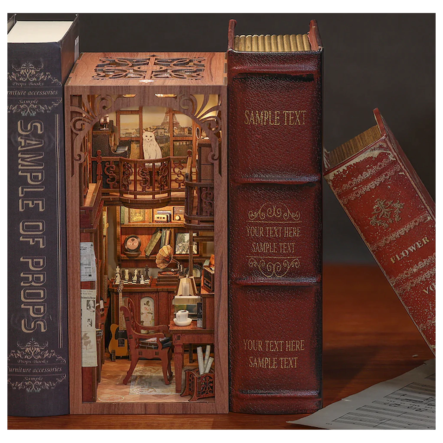 Zestaw DIY BOOK NOOK KIT The Secret Rhythm 355 elementów + światło LED zdjęcie produktu