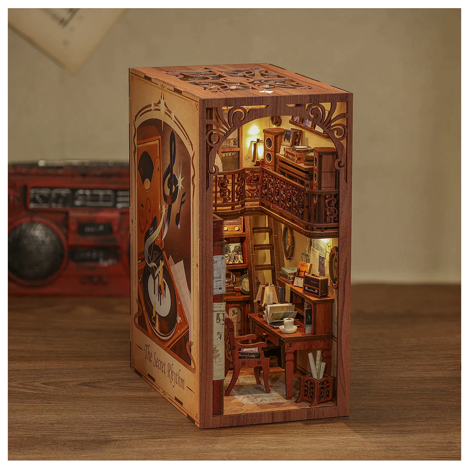 Zestaw DIY BOOK NOOK KIT The Secret Rhythm 355 elementów + światło LED zdjęcie produktu