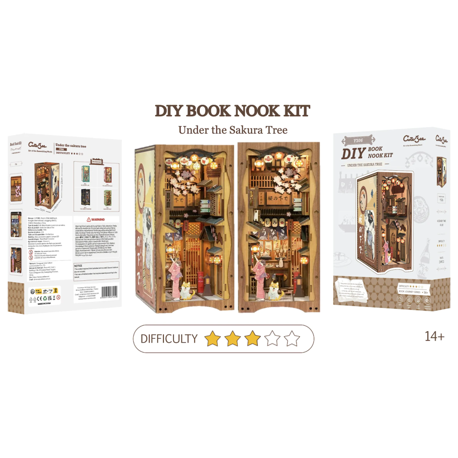 BOOK NOOK Zestaw DIY Pod Drzewem Sakura 214 części + światło LED zestaw konstrukcyjny zdjęcie produktu