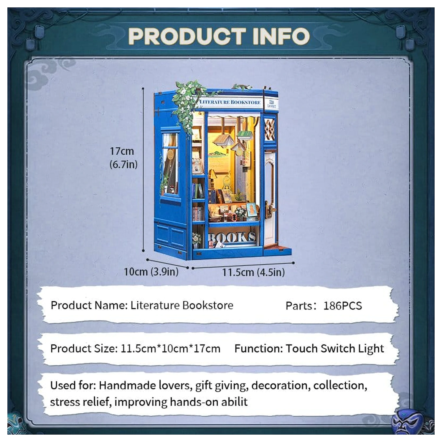 Book Nook Literatura Księgarnia 17 x 12 cm zdjęcie produktu