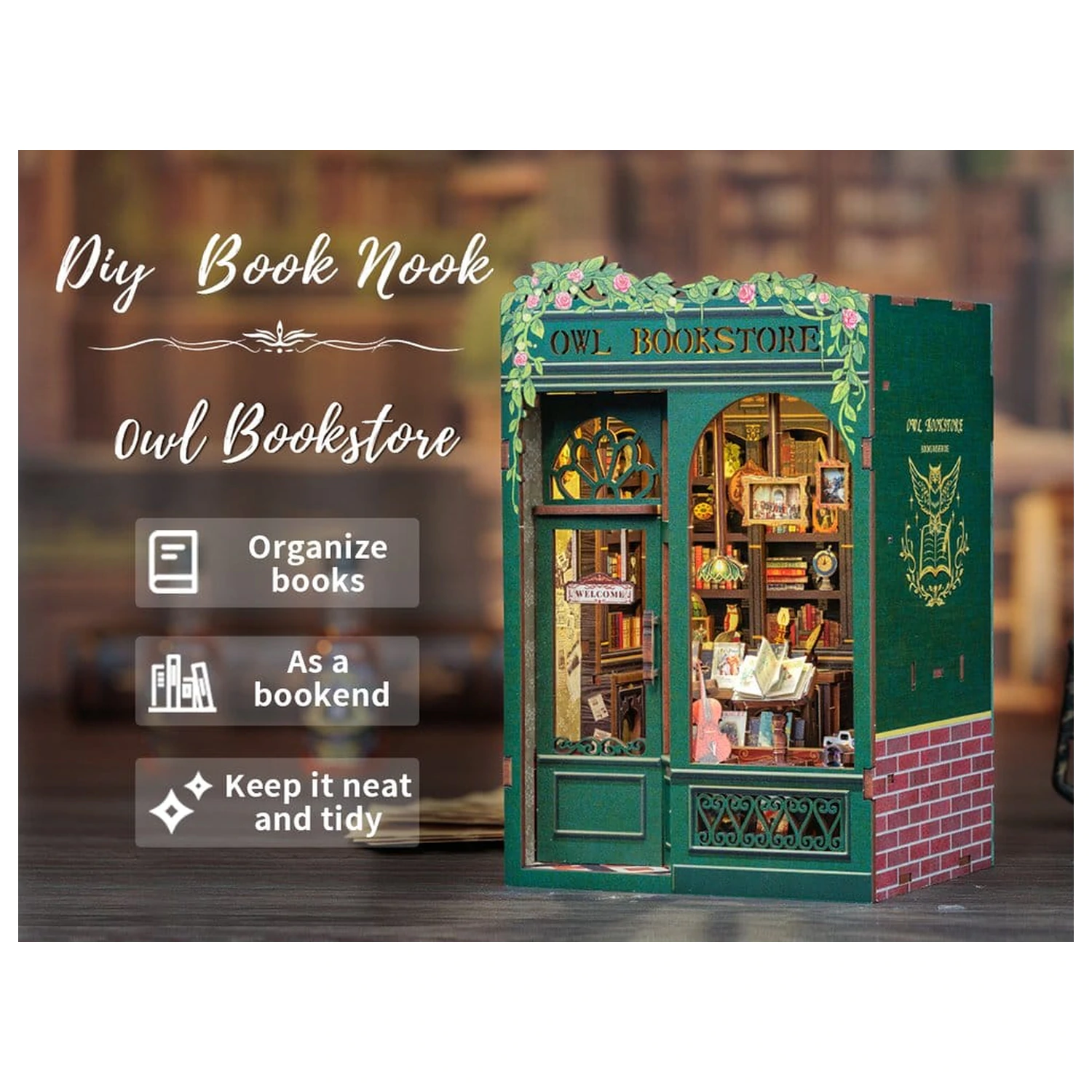 Book Nook Owl Bookstore 17 x 12 cm zdjęcie produktu