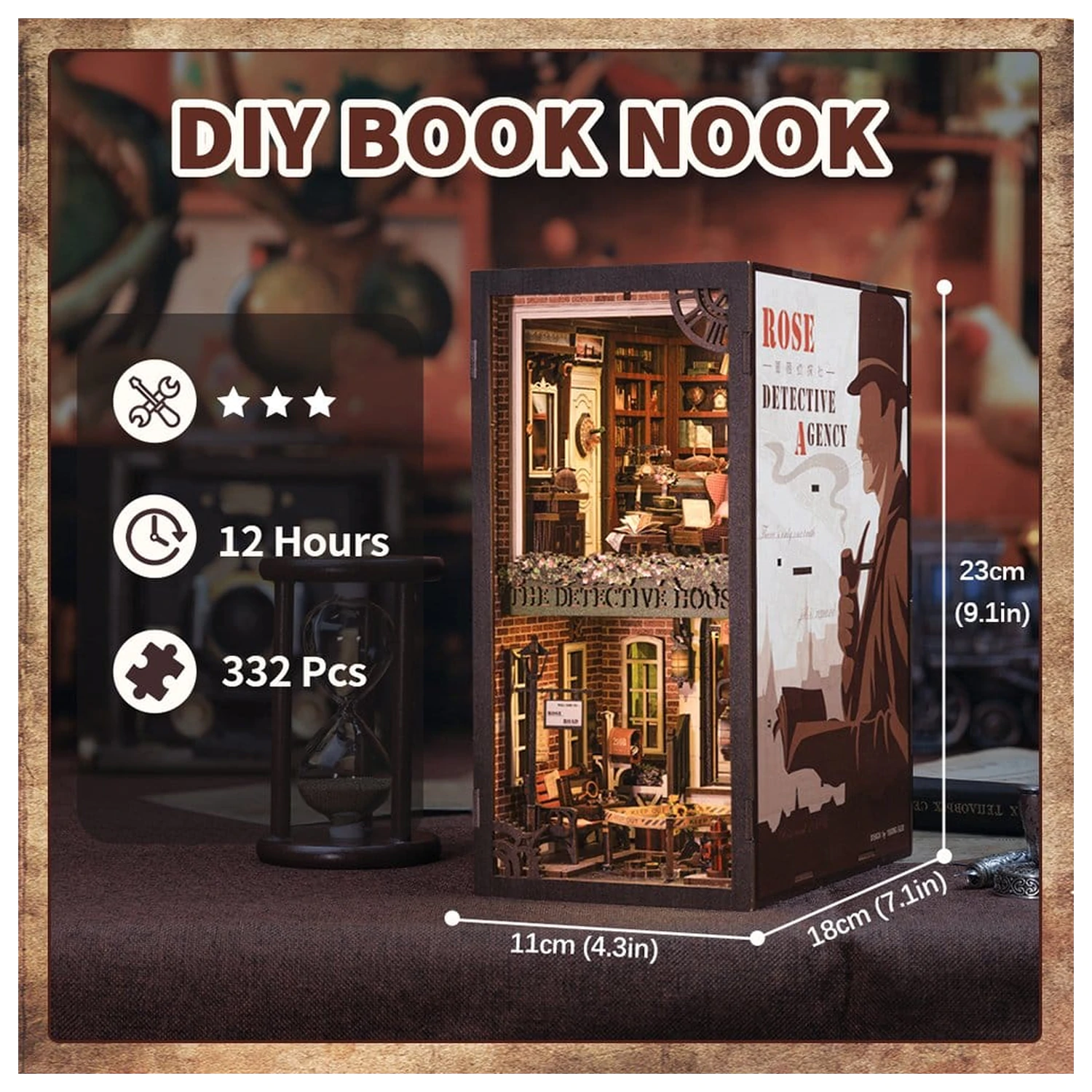 Book Nook Rose Detective Agency 23 x 11 cm zdjęcie produktu