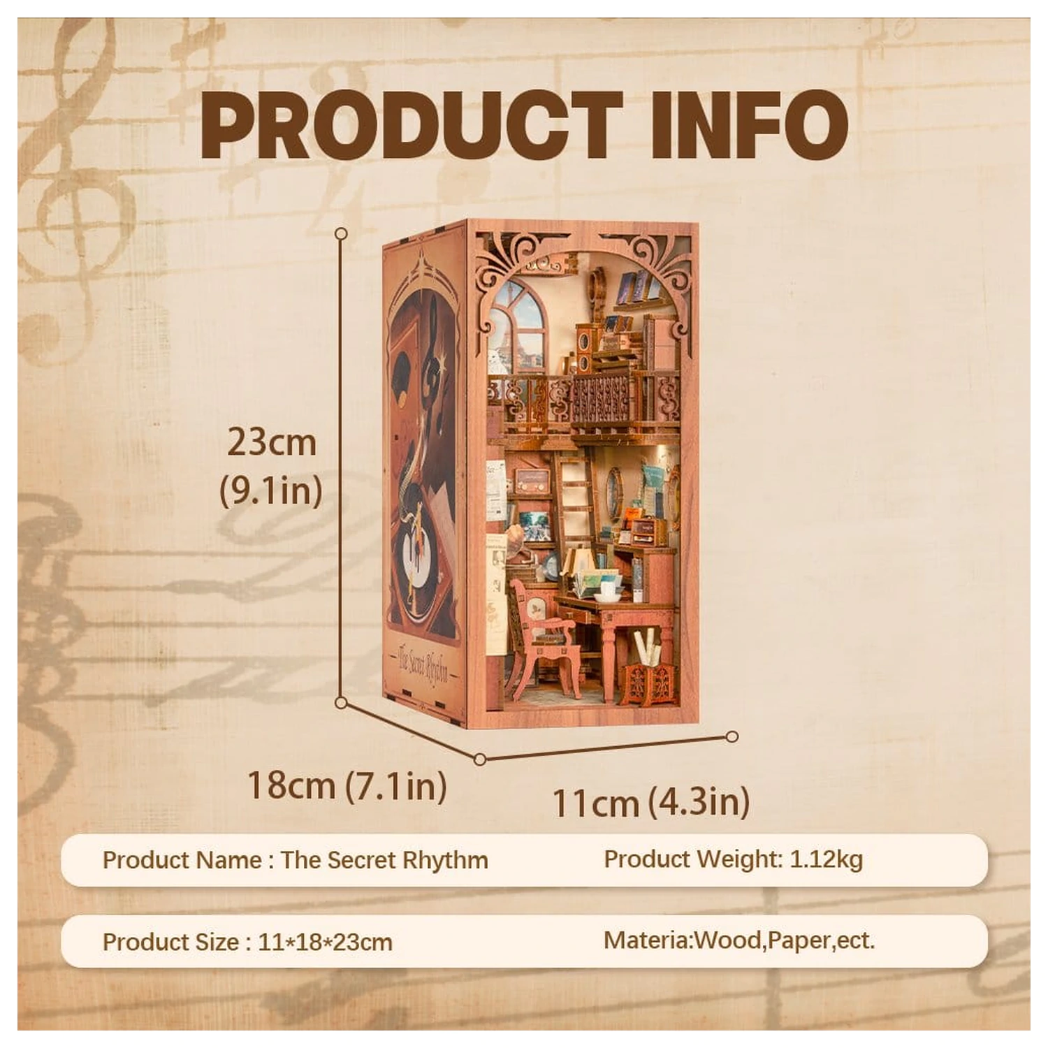 Book Nook The Secret Rhythm 23 x 11 cm zdjęcie produktu