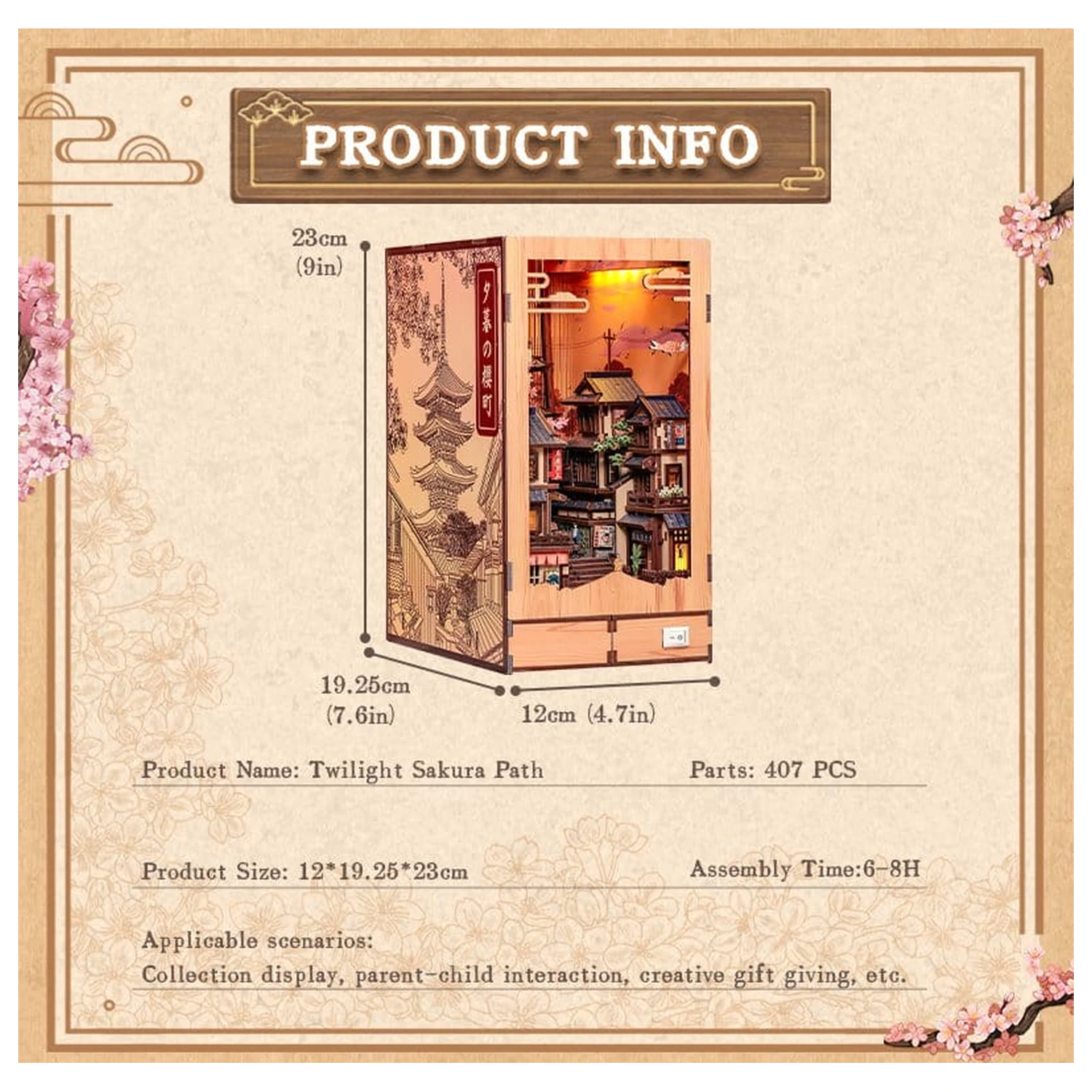 Book Nook Zmierzch Sakura Path 23 x 12 cm zdjęcie produktu