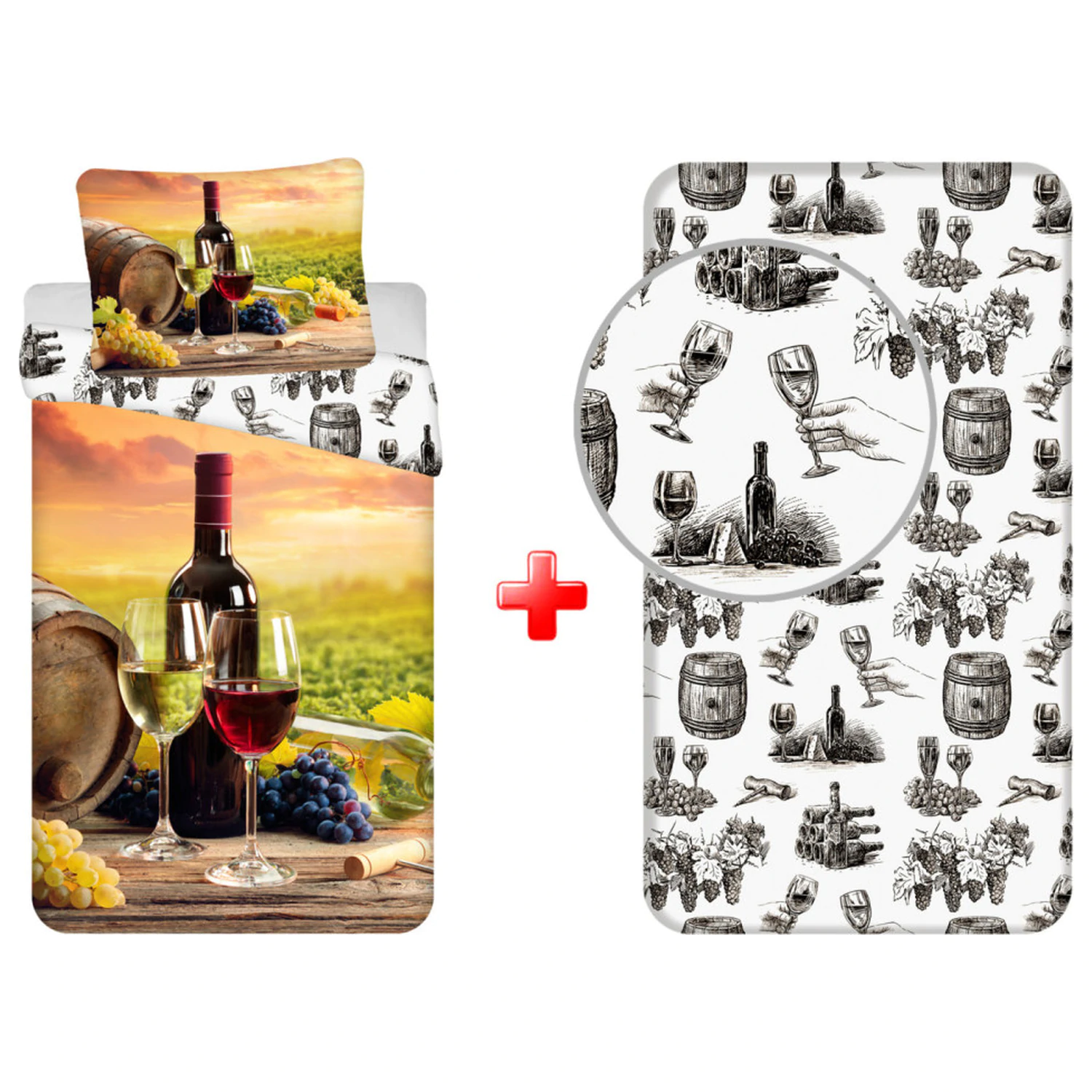 Zestaw Pokrowca na Kołdrę i Dopasowanego Prześcieradła do Degustacji Wina zdjęcie produktu