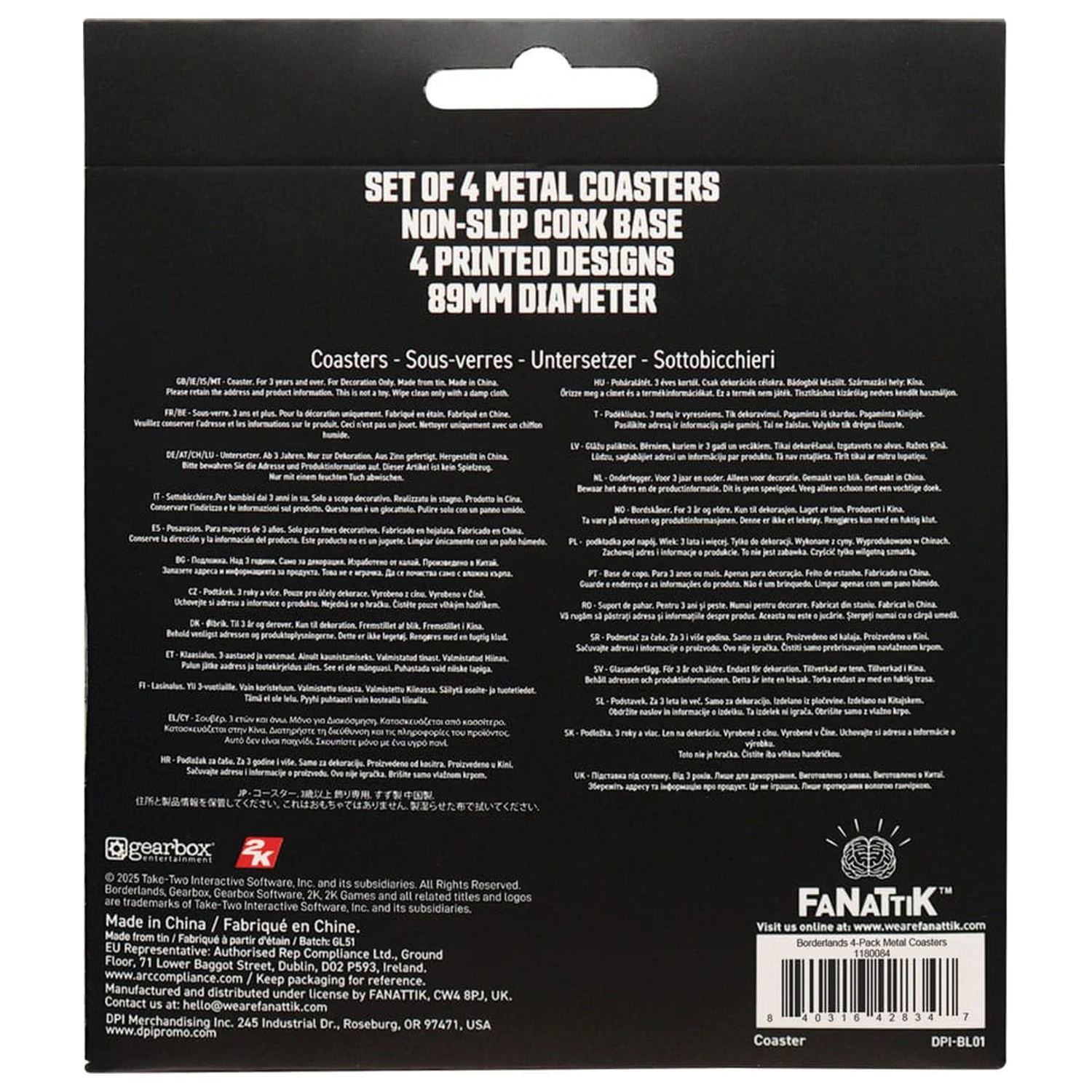 Borderlands Zestaw podkładek 4 szt. zdjęcie produktu