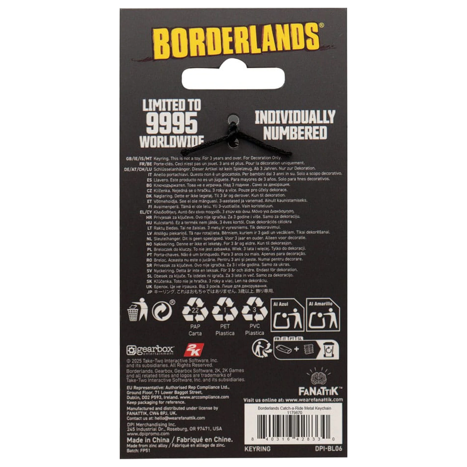 Borderlands Brelok Catch-A-Ride Edycja Limitowana zdjęcie produktu