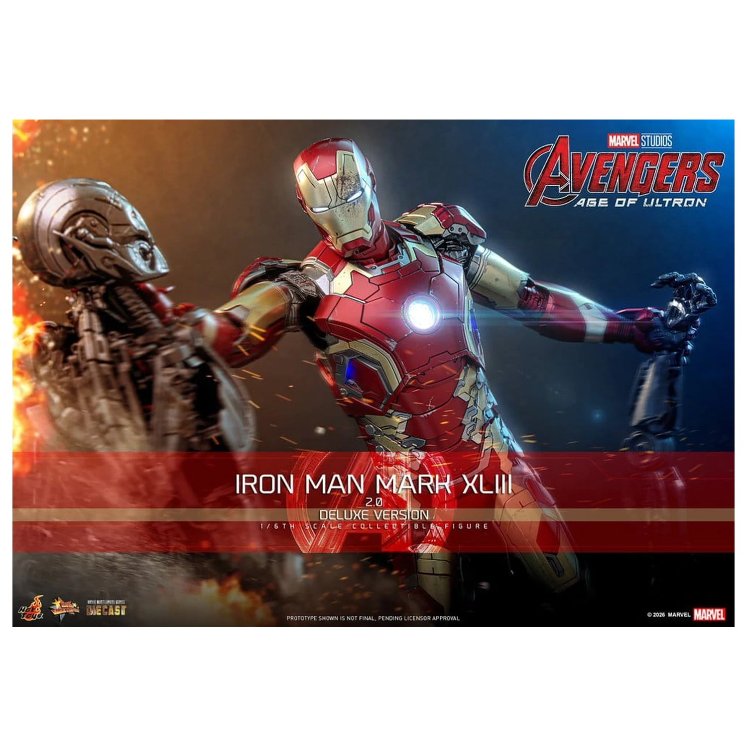 Avengers: Czas Ultrona Movie Masterpiece Diecast Figurka Akcji 1/6 Iron Man Mark XLIII (2.0) (Wersja Deluxe) 32 cm zdjęcie produktu