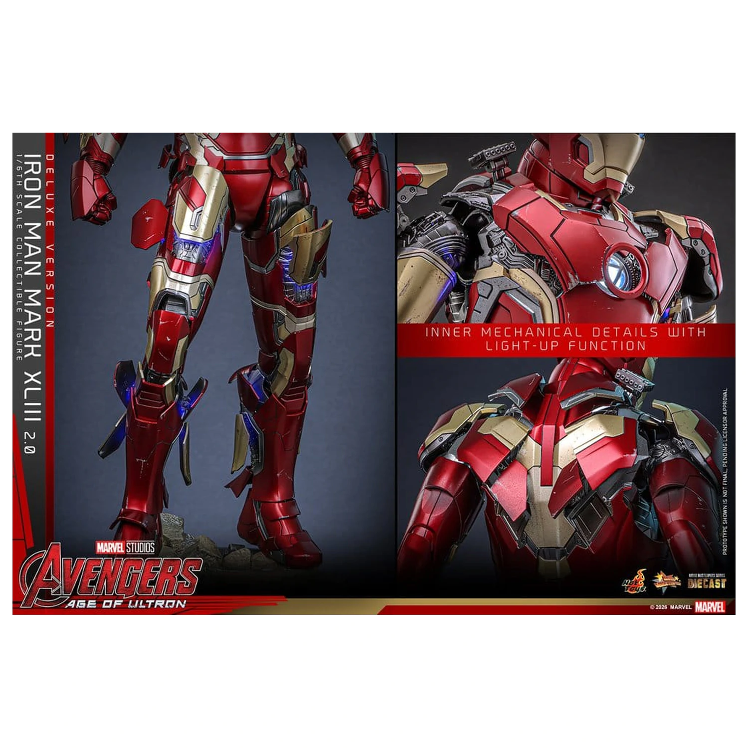 Avengers: Czas Ultrona Movie Masterpiece Diecast Figurka Akcji 1/6 Iron Man Mark XLIII (2.0) (Wersja Deluxe) 32 cm zdjęcie produktu