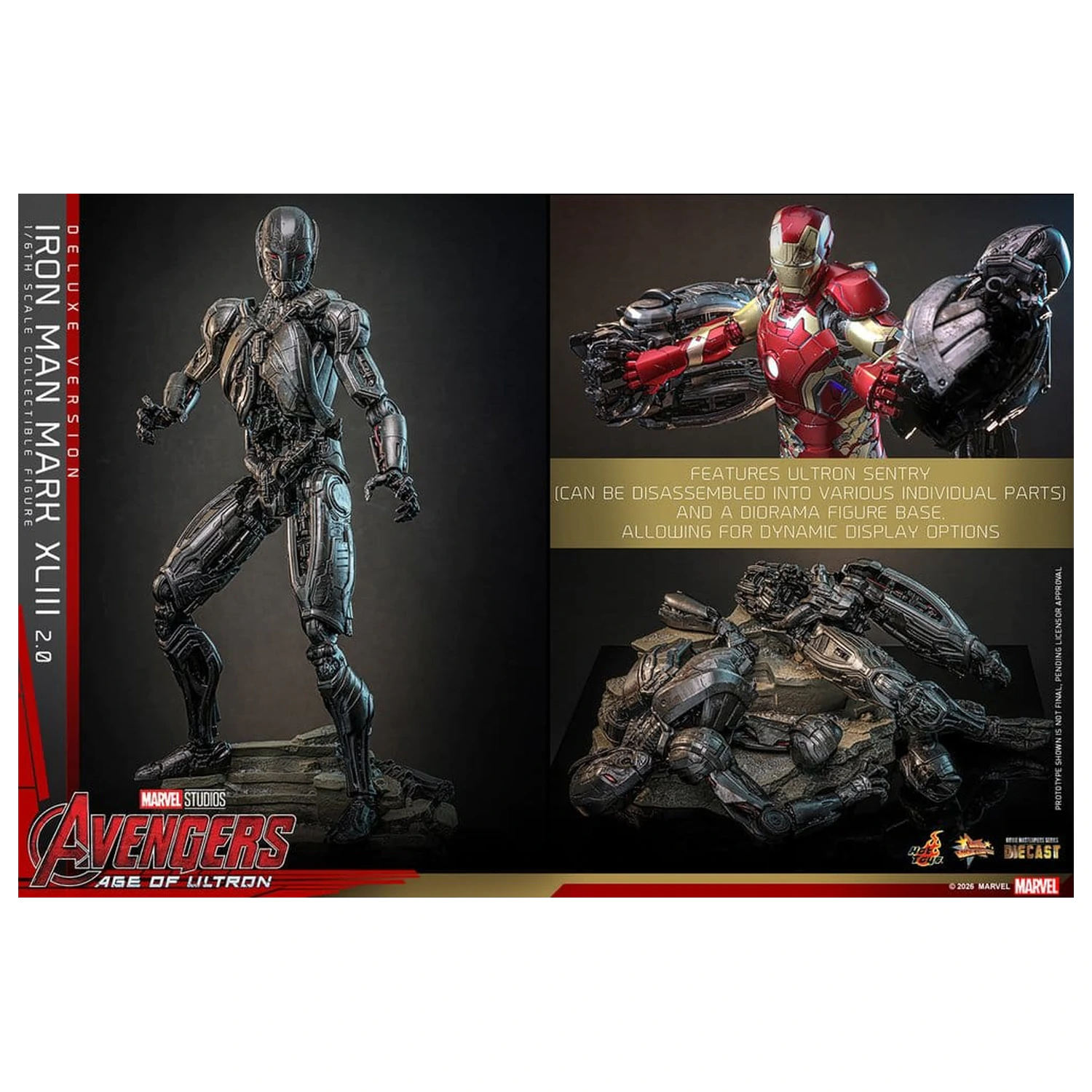 Avengers: Czas Ultrona Movie Masterpiece Diecast Figurka Akcji 1/6 Iron Man Mark XLIII (2.0) (Wersja Deluxe) 32 cm zdjęcie produktu