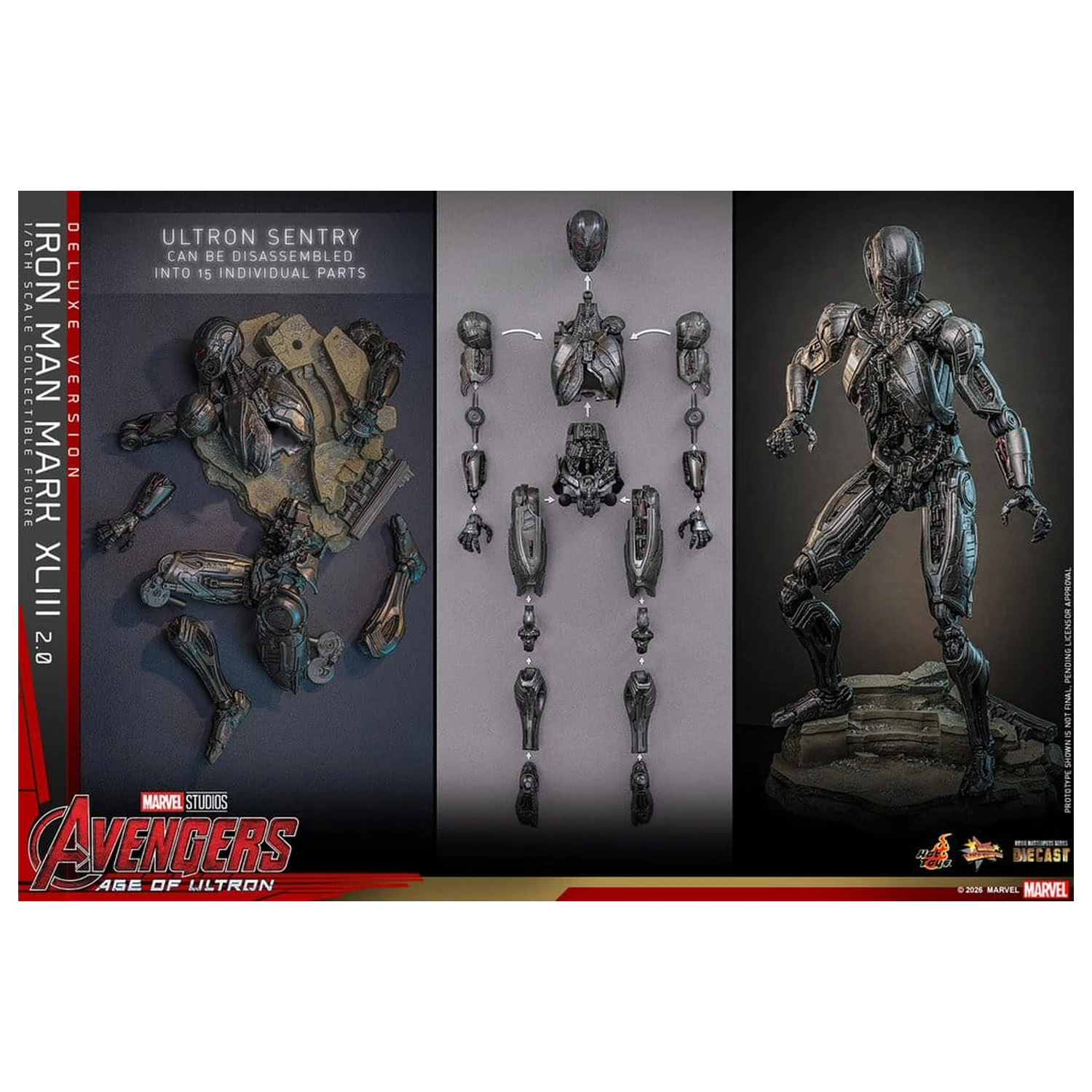 Avengers: Czas Ultrona Movie Masterpiece Diecast Figurka Akcji 1/6 Iron Man Mark XLIII (2.0) (Wersja Deluxe) 32 cm zdjęcie produktu
