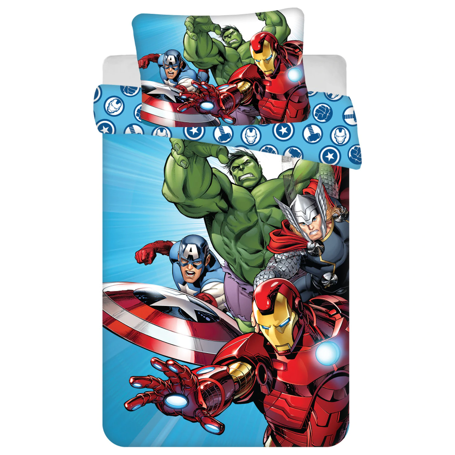 Avengers Light Blue dziecięca, przedszkolna poszewka na kołdrę zdjęcie produktu