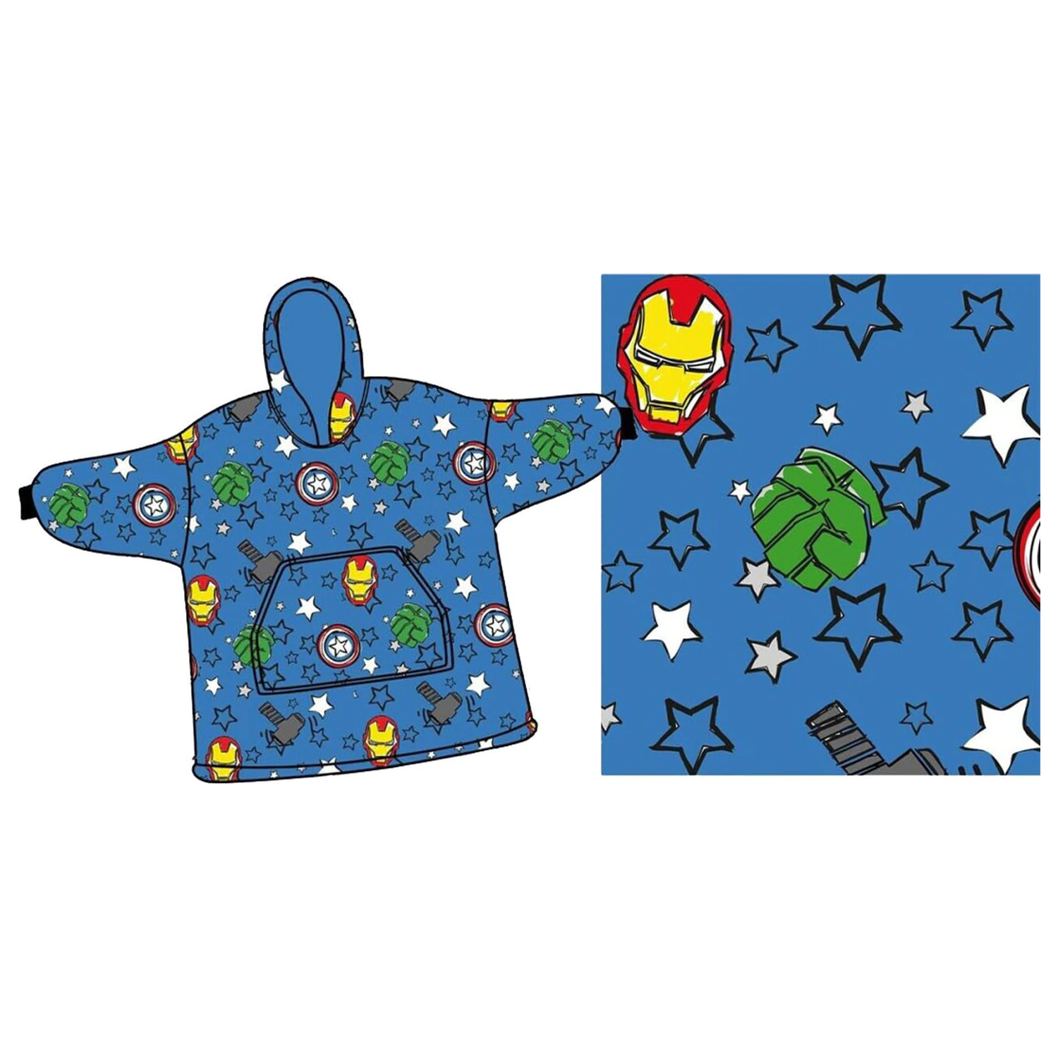 Avengers Mini Hero Noszalny Pluszowy Koc Polarowy, Poncho 7-14 lat zdjęcie produktu