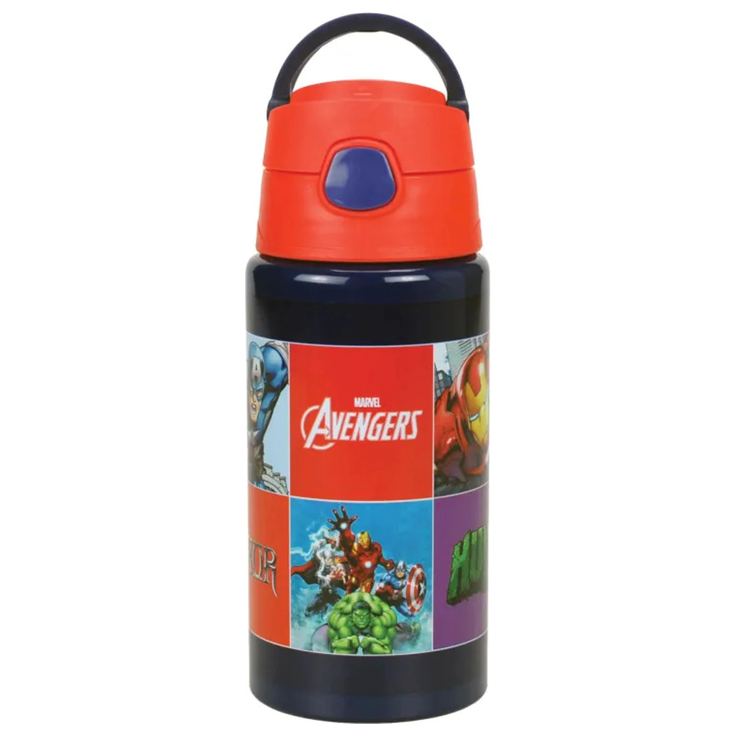Avengers Smash aluminiowa butelka na wodę ze słomką i haczykiem 500 ml zdjęcie produktu