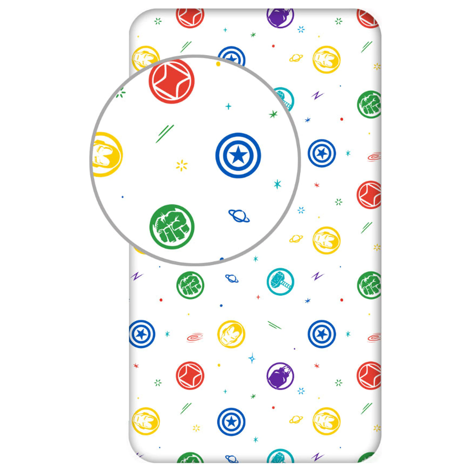 Avengers Symbols prześcieradło z gumką 90x200 cm zdjęcie produktu