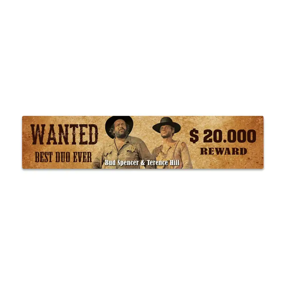 Bud Spencer & Terence Hill Tabliczka Blaszana z Magnesem Wanted 16 x 3,5 cm zdjęcie produktu