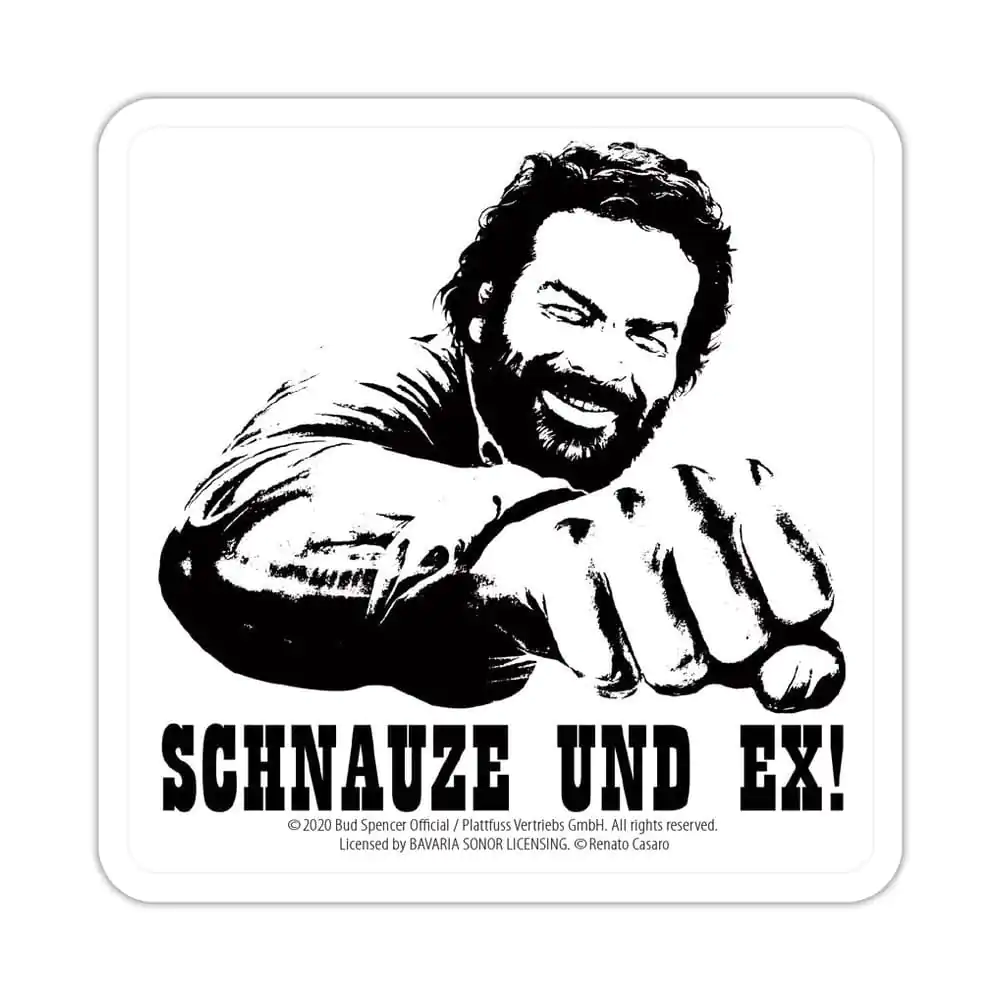Bud Spencer Tin coasters Schnauze und Ex 10 x 10 cm Podkładki blaszane zdjęcie produktu