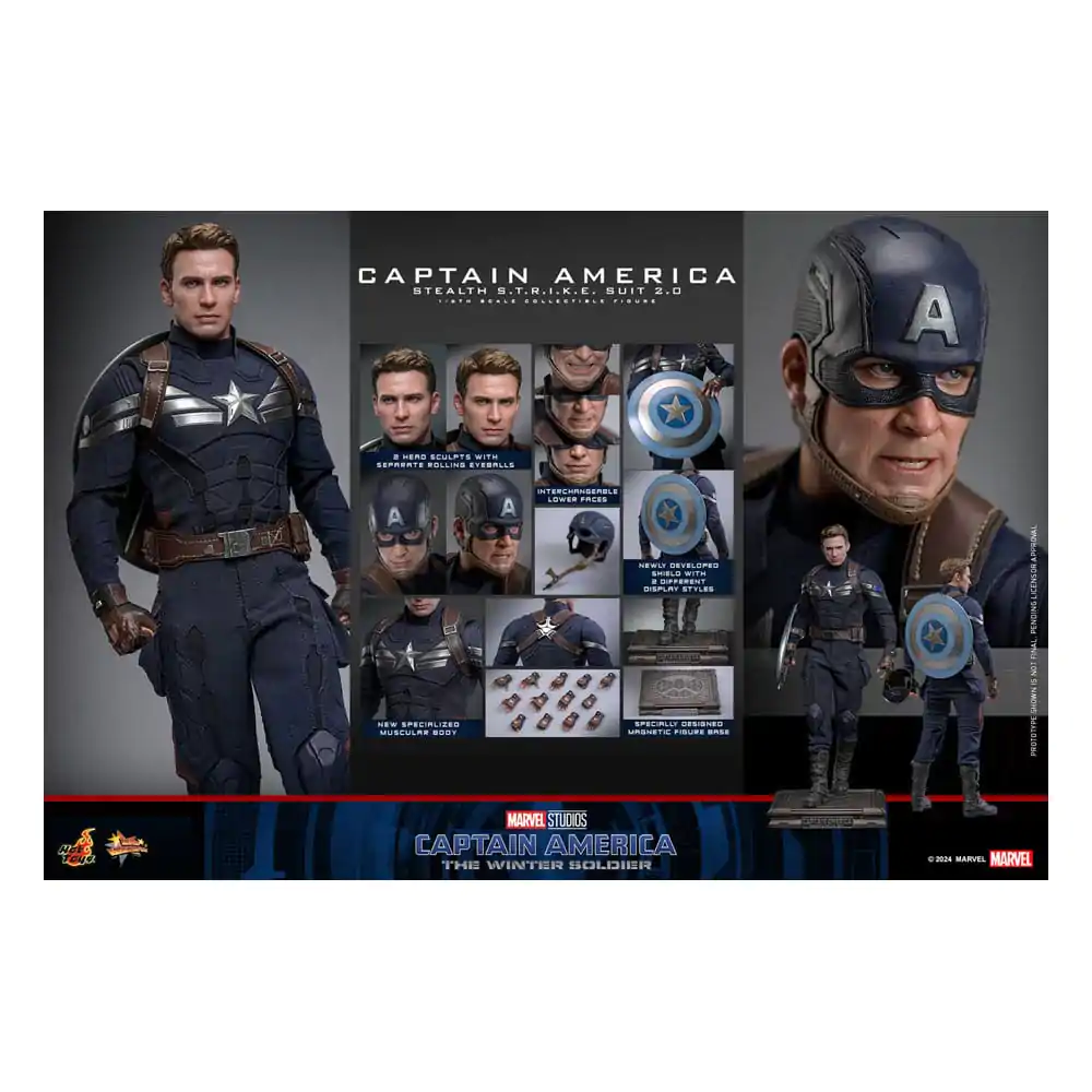 Captain America: Zimowy Żołnierz Movie Masterpiece Figurka Akcji 1/6 Captain America (Stealth S.T.R.I.K.E. Suit) 2.0 31 cm zdjęcie produktu