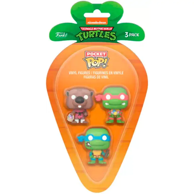 Carrot Pocket POP blister 3 figurki Wojownicze Żółwie Ninja Splinter Leonardo Raphael zdjęcie produktu