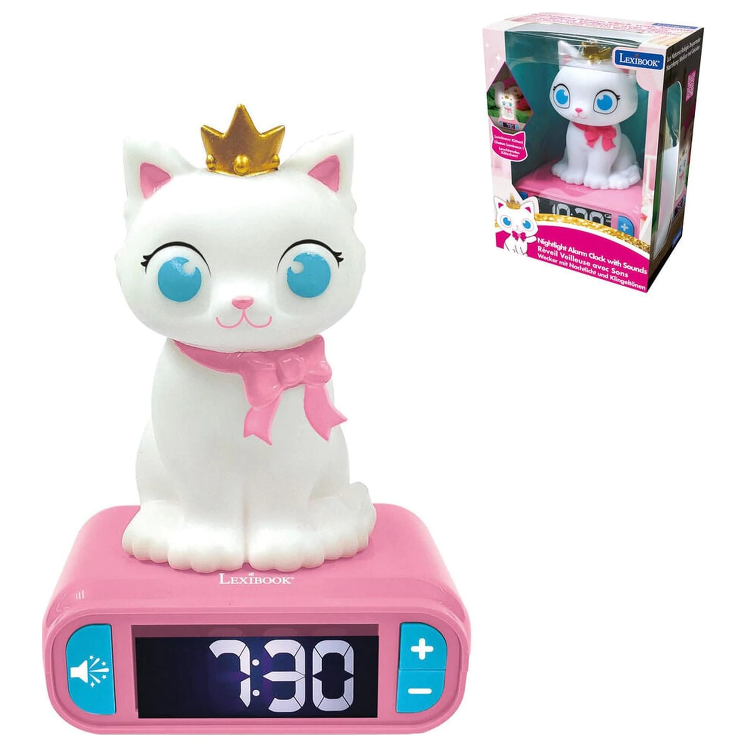 Budzik lampka nocna 3D kot zdjęcie produktu