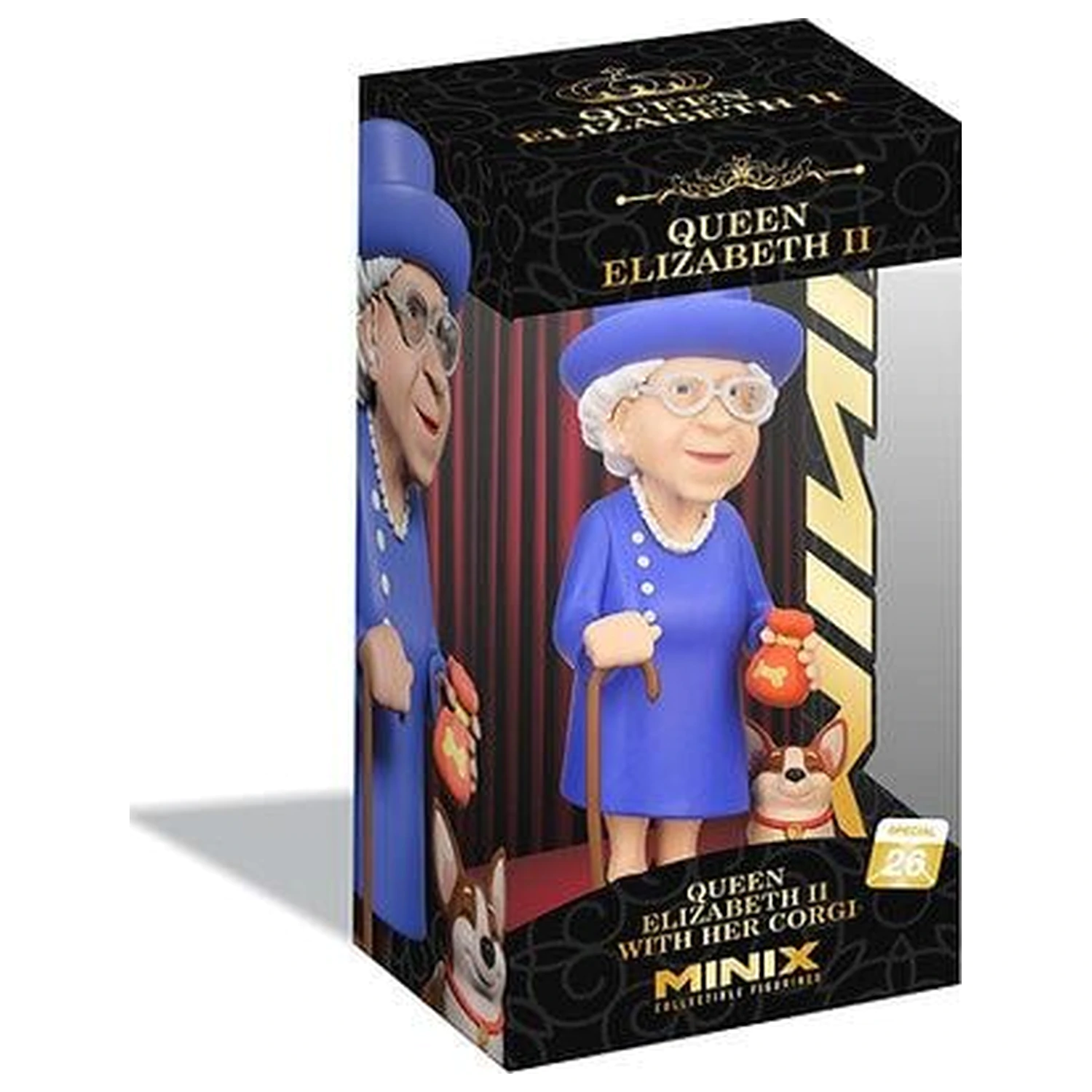 Figurka Celebrity Queen Elizabeth II z Corgi Figure Minix 12cm zdjęcie produktu