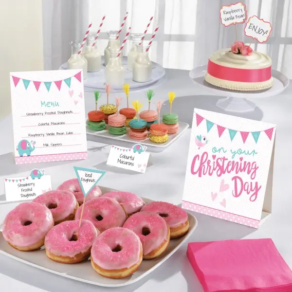 Zestaw dekoracji stołu na chrzest 12 szt. zdjęcie produktu