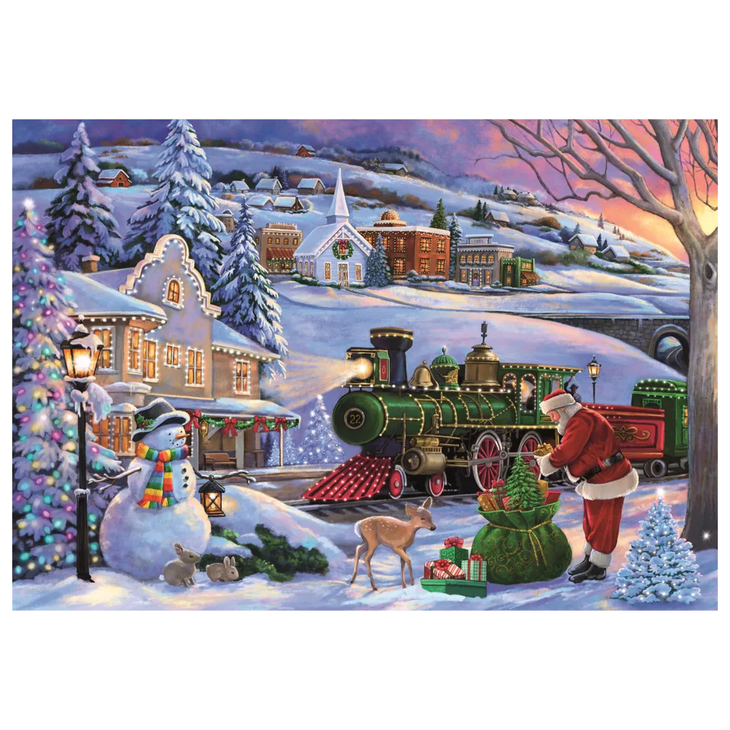 Puzzle kompaktowe 500-częściowe Christmas Train zdjęcie produktu