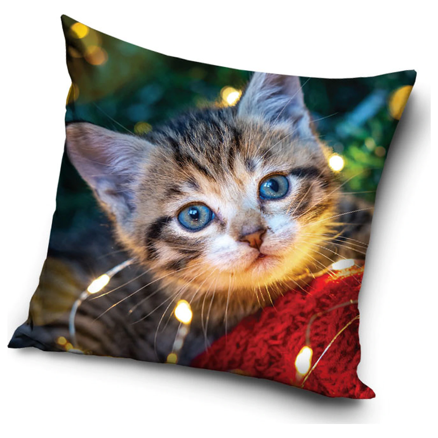 Poszewka na poduszkę z motywem kota „Cozy Lights” zdjęcie produktu