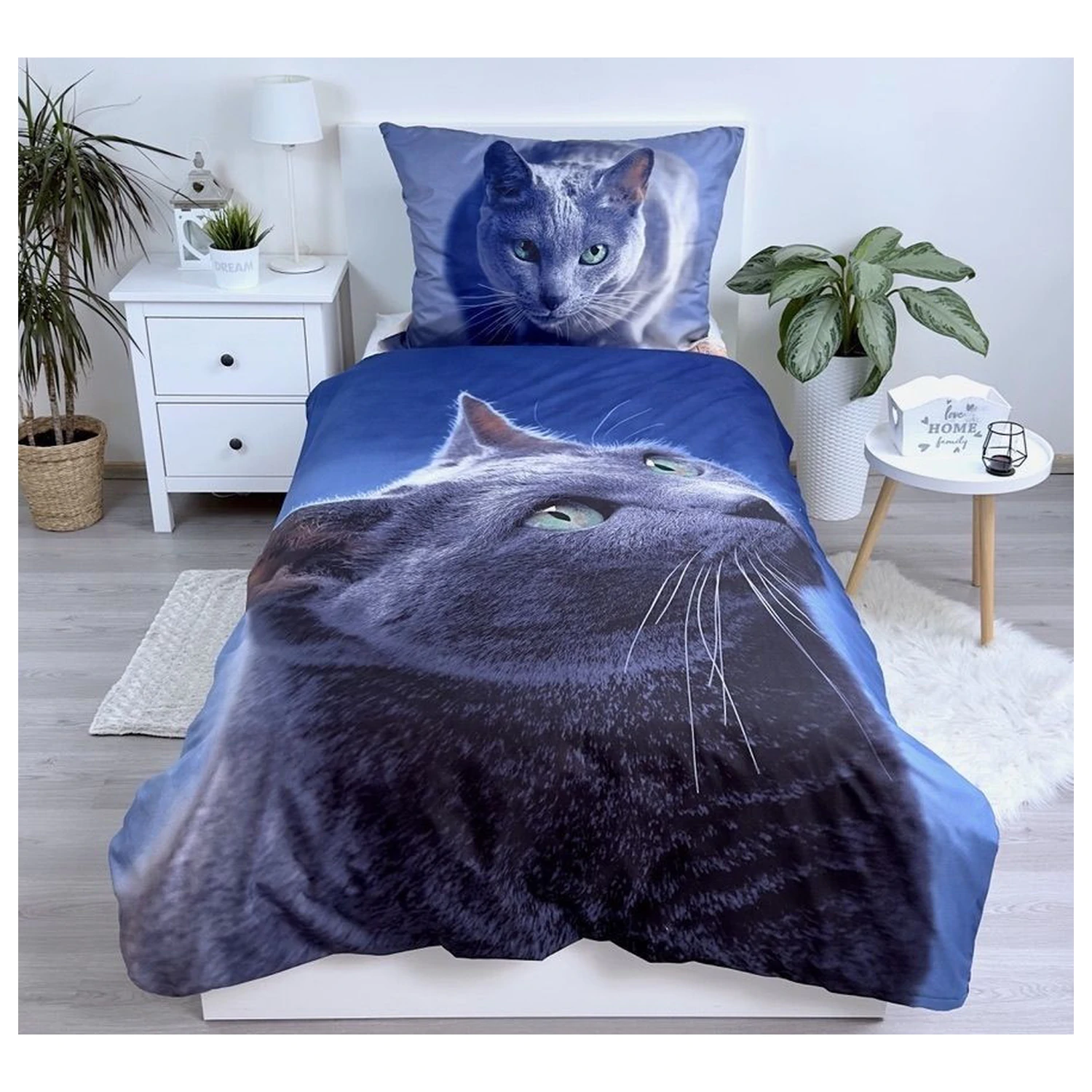 Cat Dark Poszwa na kołdrę z mikrofibry zdjęcie produktu