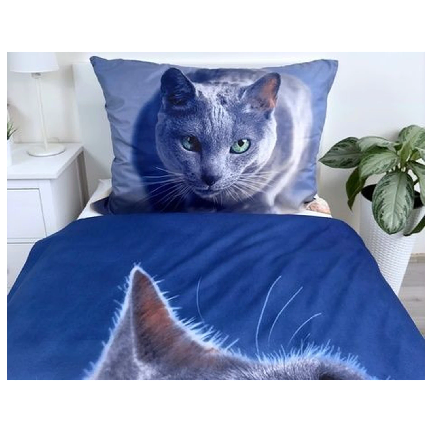 Cat Dark Poszwa na kołdrę z mikrofibry zdjęcie produktu