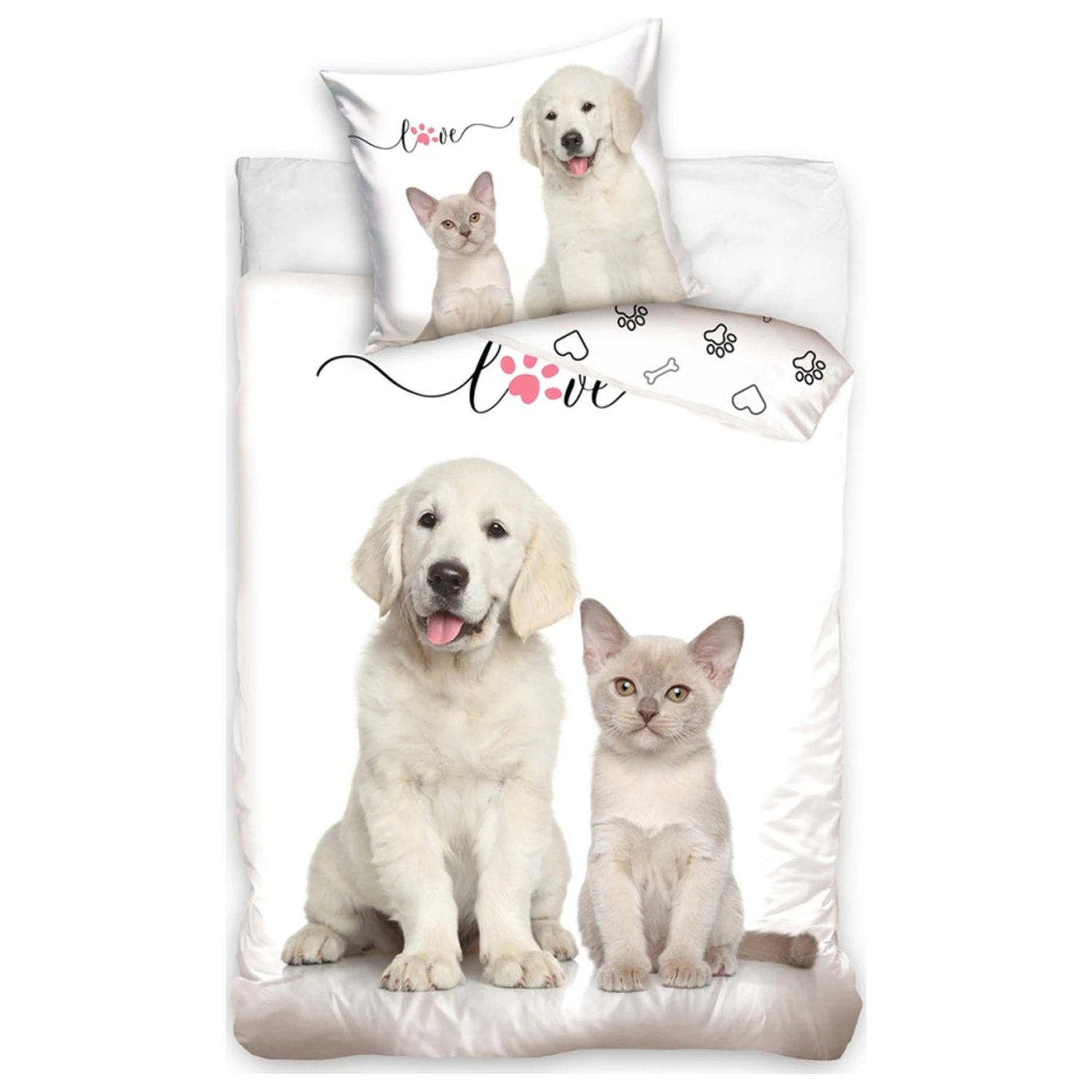 Poszwa na kołdrę Cat and Dog Love zdjęcie produktu