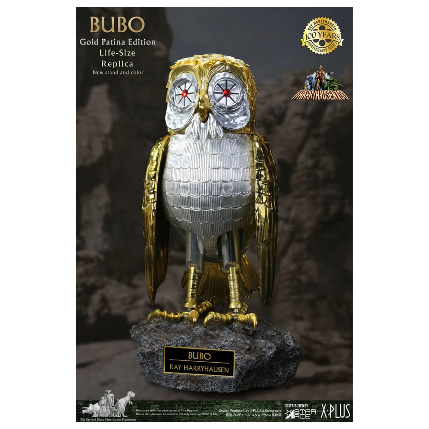 Clash of the Titans Statua Ray Harryhausens Bubo Gold Patina Edition Deluxe Wer. 34 cm zdjęcie produktu
