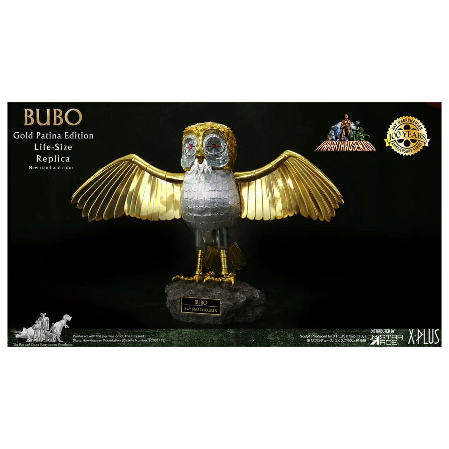 Clash of the Titans Statua Ray Harryhausens Bubo Gold Patina Edition Deluxe Wer. 34 cm zdjęcie produktu