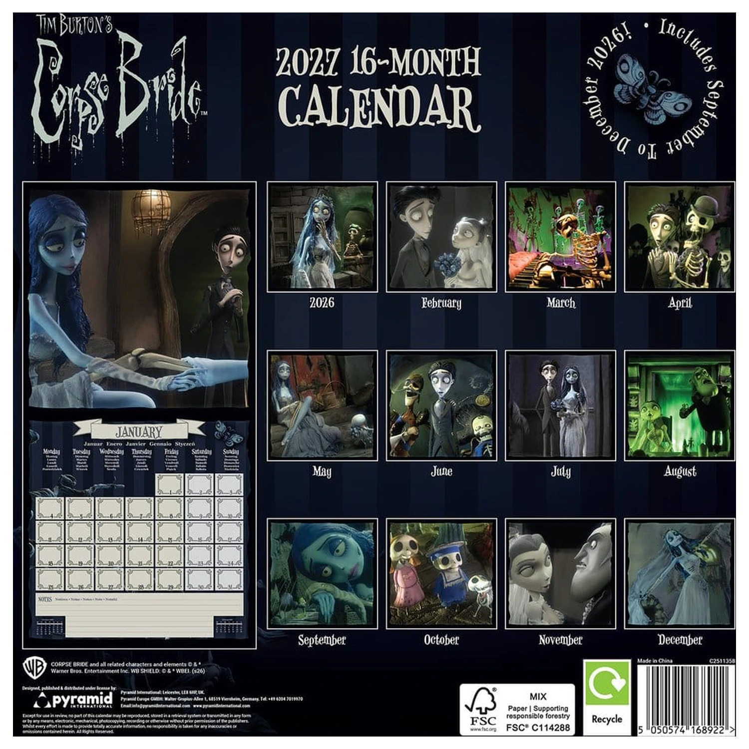 Corpse Bride Kalendarz 2027 30 x 30 cm zdjęcie produktu
