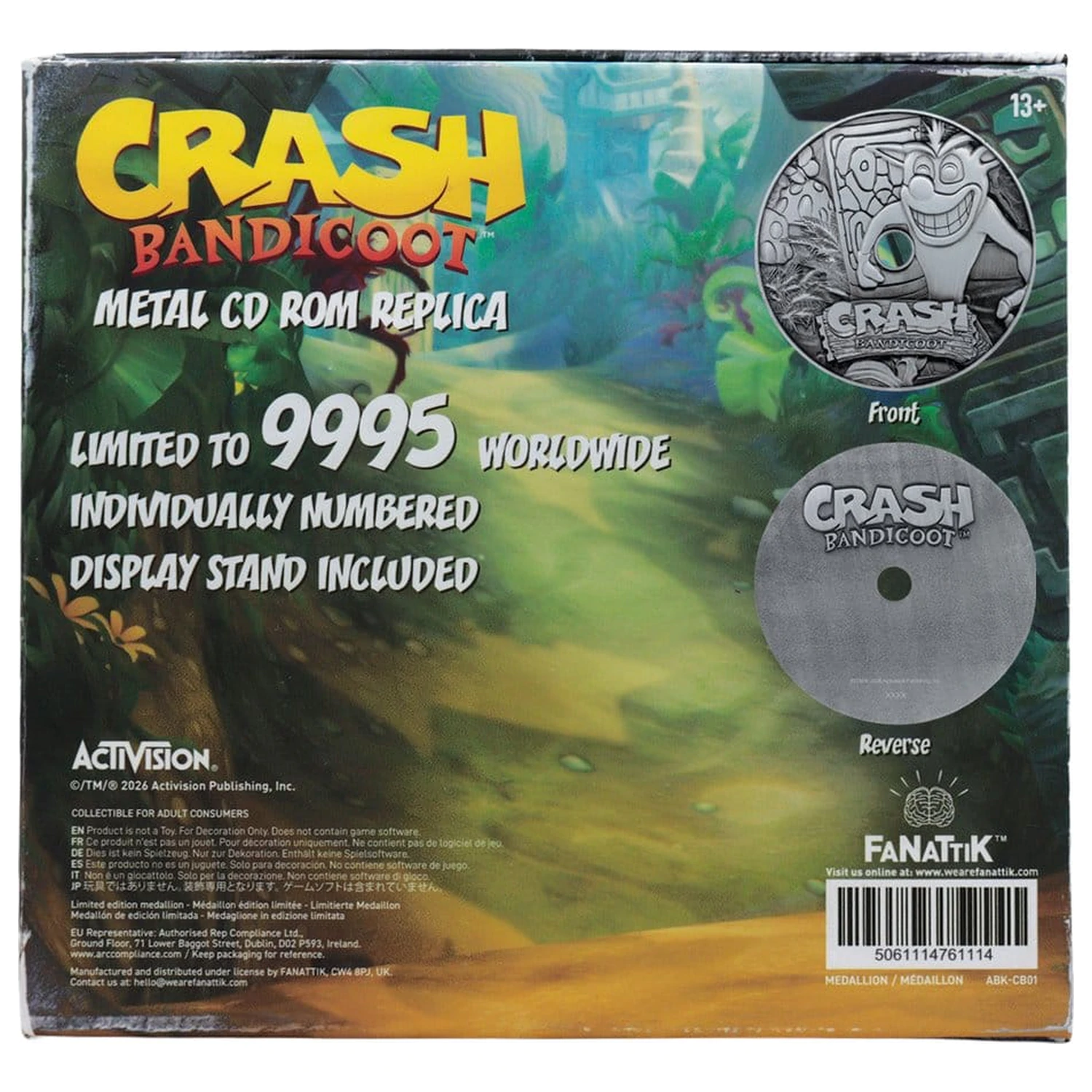 Crash Bandicoot Replika Metal CD-ROM Kolekcjonerska Edycja Limitowana 11 cm zdjęcie produktu