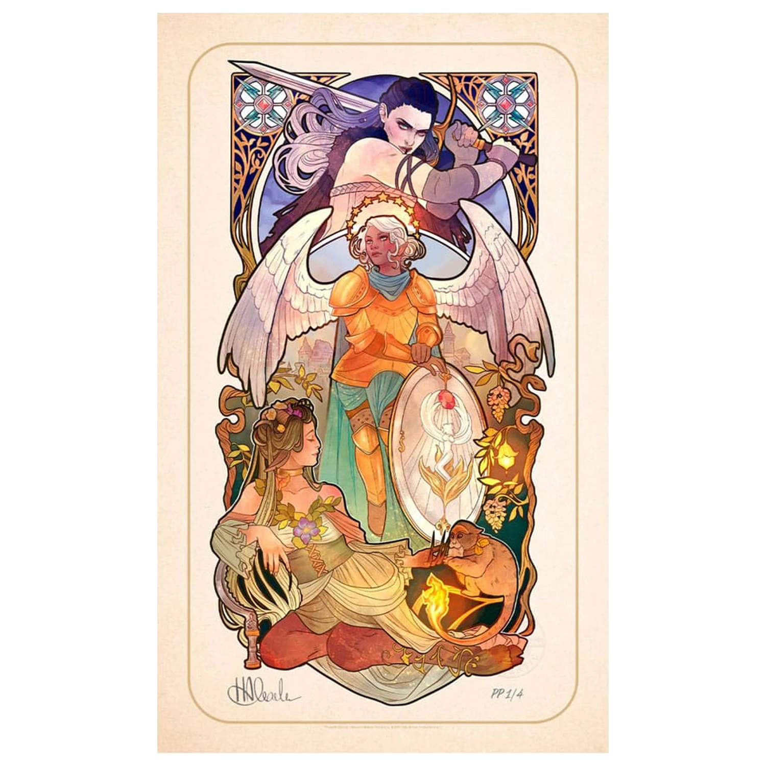 Critical Role Plakat Ashley Johnson: Ilustracje na 10. Rocznicę w Stylu Art Nouveau 46 x 28 cm - bez ramki zdjęcie produktu