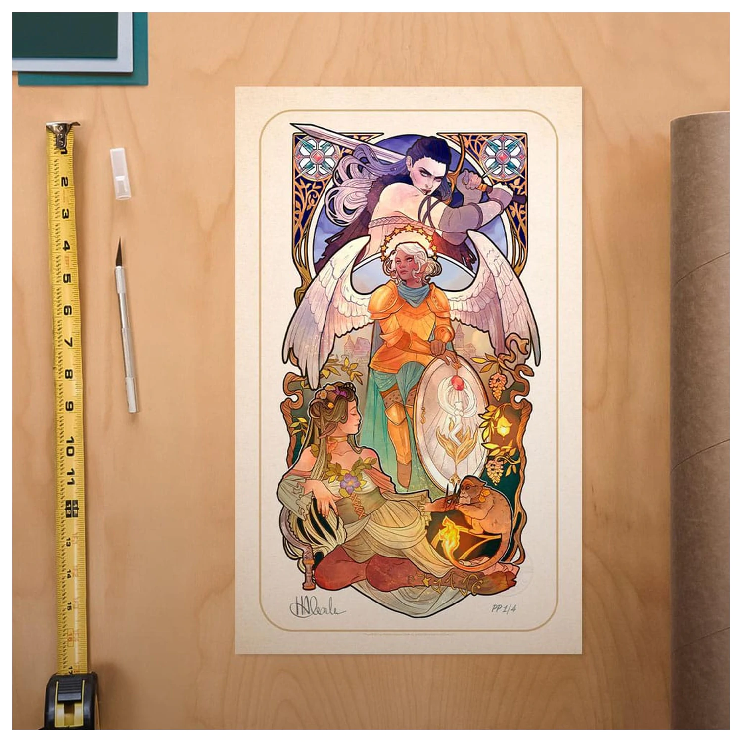 Critical Role Plakat Ashley Johnson: Ilustracje na 10. Rocznicę w Stylu Art Nouveau 46 x 28 cm - bez ramki zdjęcie produktu