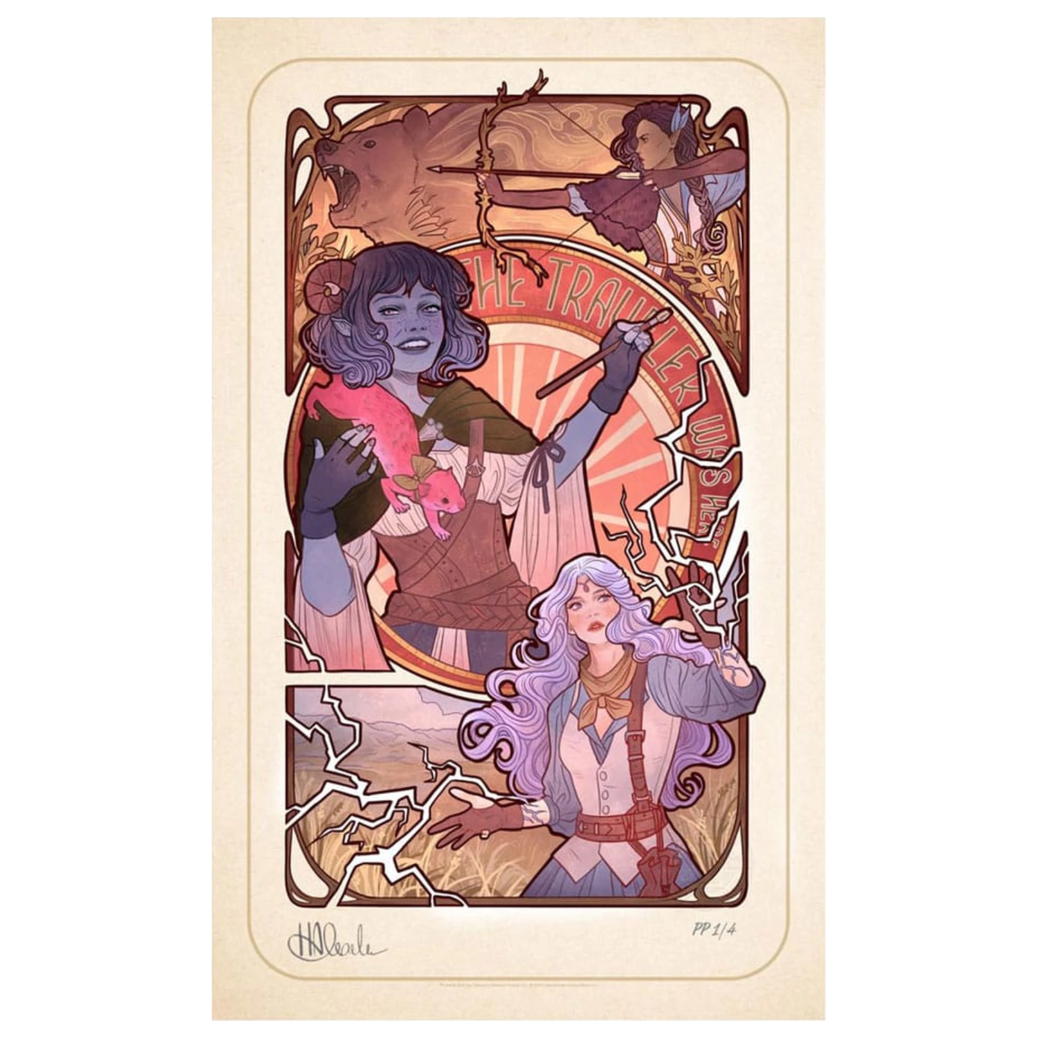 Plakat Critical Role Laura Bailey: Ilustracje Art Nouveau z okazji 10. rocznicy 46 x 28 cm - bez ramki zdjęcie produktu