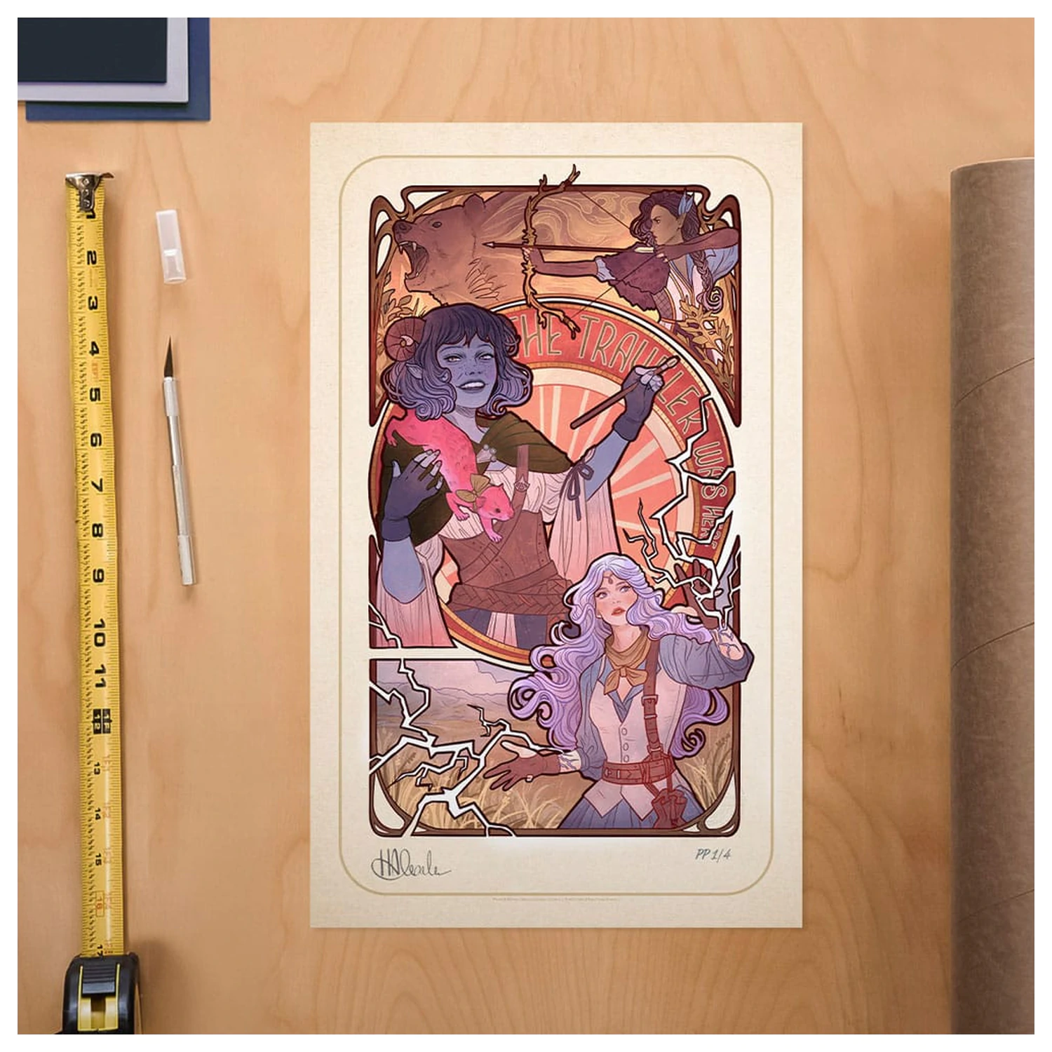 Plakat Critical Role Laura Bailey: Ilustracje Art Nouveau z okazji 10. rocznicy 46 x 28 cm - bez ramki zdjęcie produktu