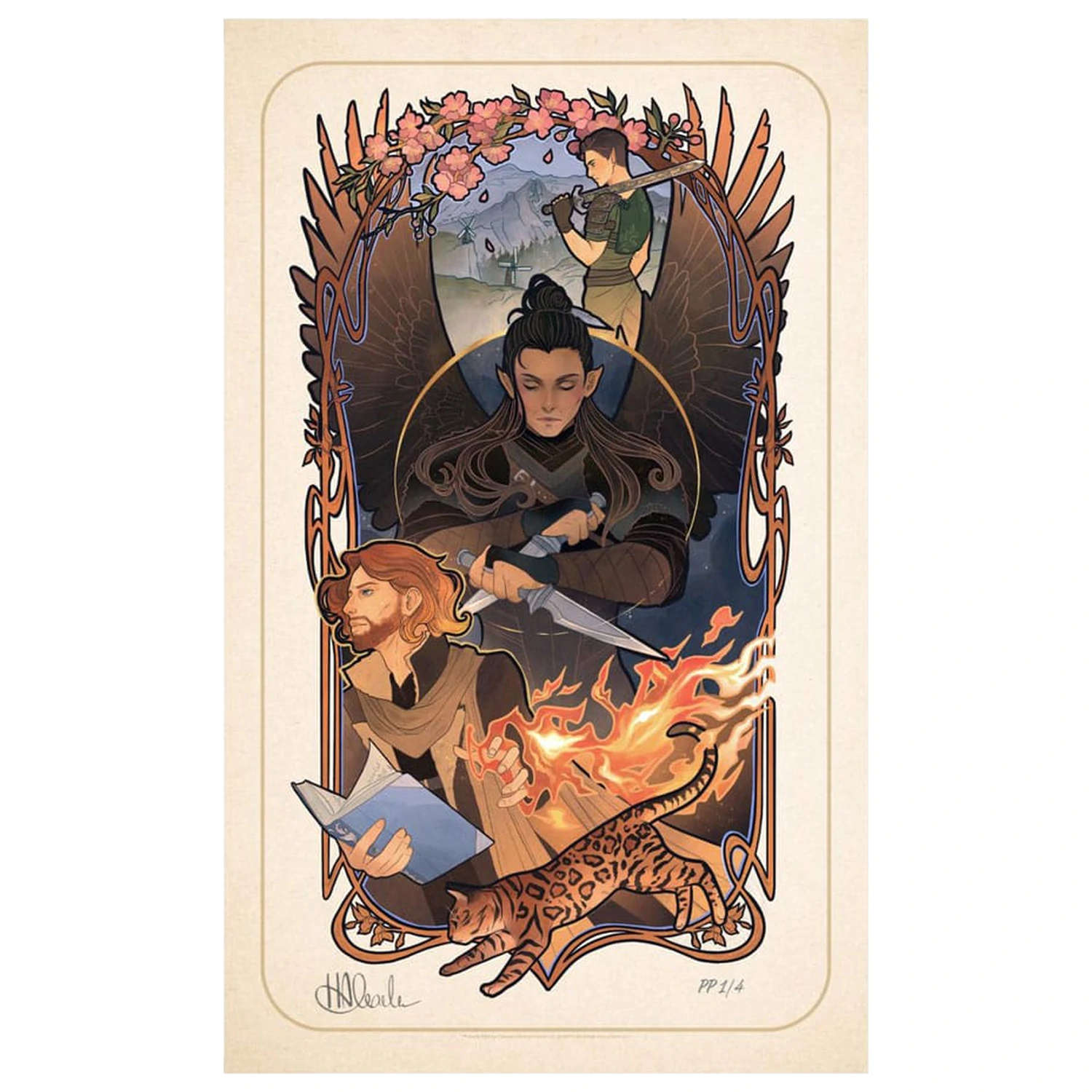 Critical Role Art Print Liam O'Brien: Ilustracje art nouveau z okazji 10. rocznicy 46 x 28 cm - bez ramki zdjęcie produktu