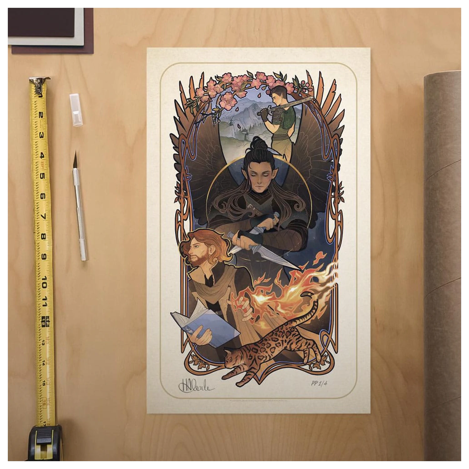 Critical Role Art Print Liam O'Brien: Ilustracje art nouveau z okazji 10. rocznicy 46 x 28 cm - bez ramki zdjęcie produktu