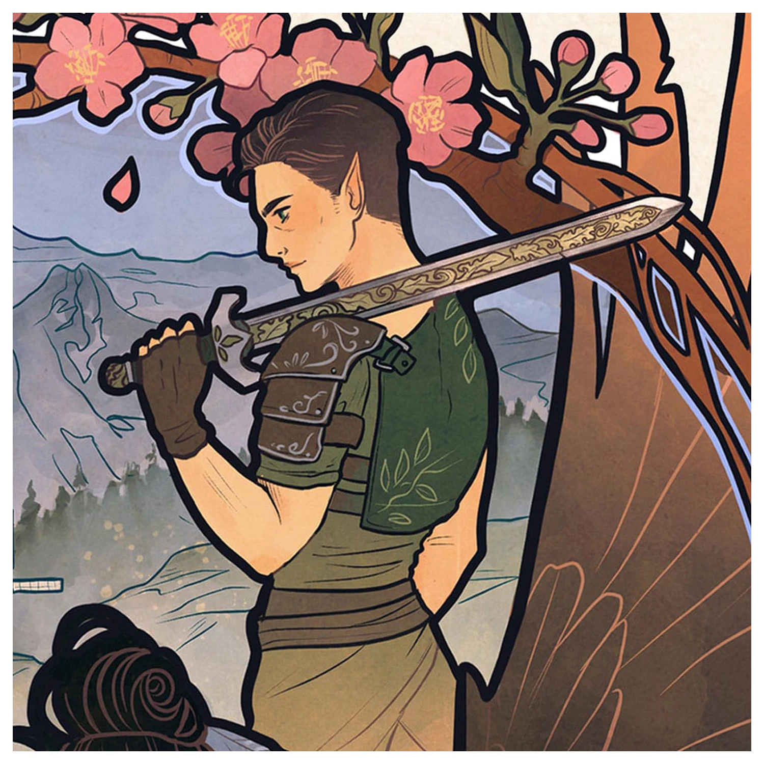 Critical Role Art Print Liam O'Brien: Ilustracje art nouveau z okazji 10. rocznicy 46 x 28 cm - bez ramki zdjęcie produktu