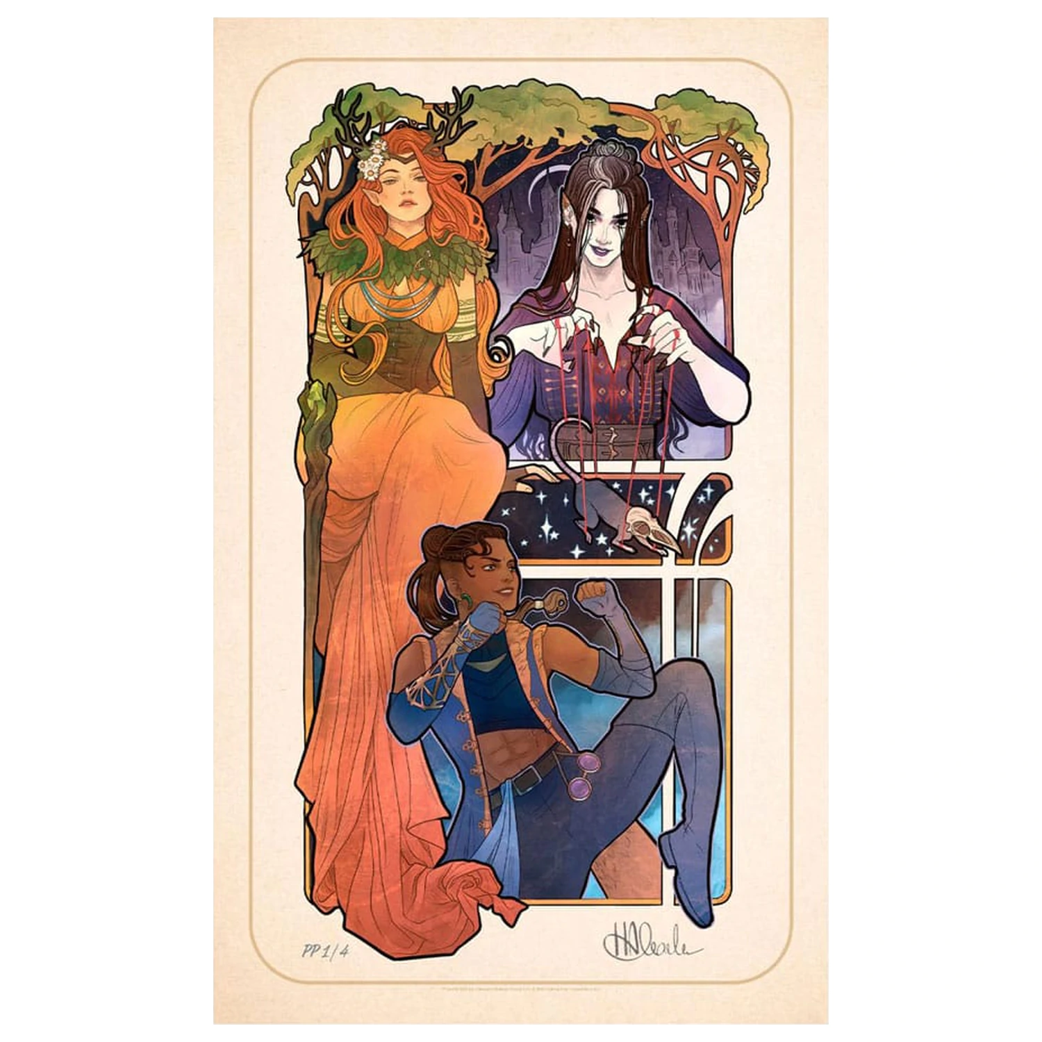 Critical Role Art Print Marisha Ray: Ilustracje Art Nouveau na 10. Rocznicę 46 x 28 cm - bez ramki zdjęcie produktu
