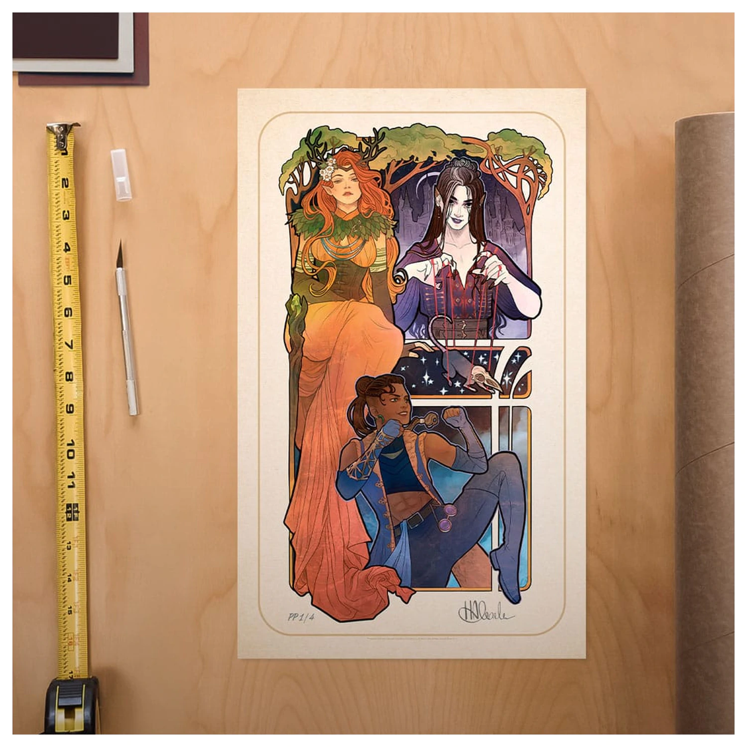 Critical Role Art Print Marisha Ray: Ilustracje Art Nouveau na 10. Rocznicę 46 x 28 cm - bez ramki zdjęcie produktu