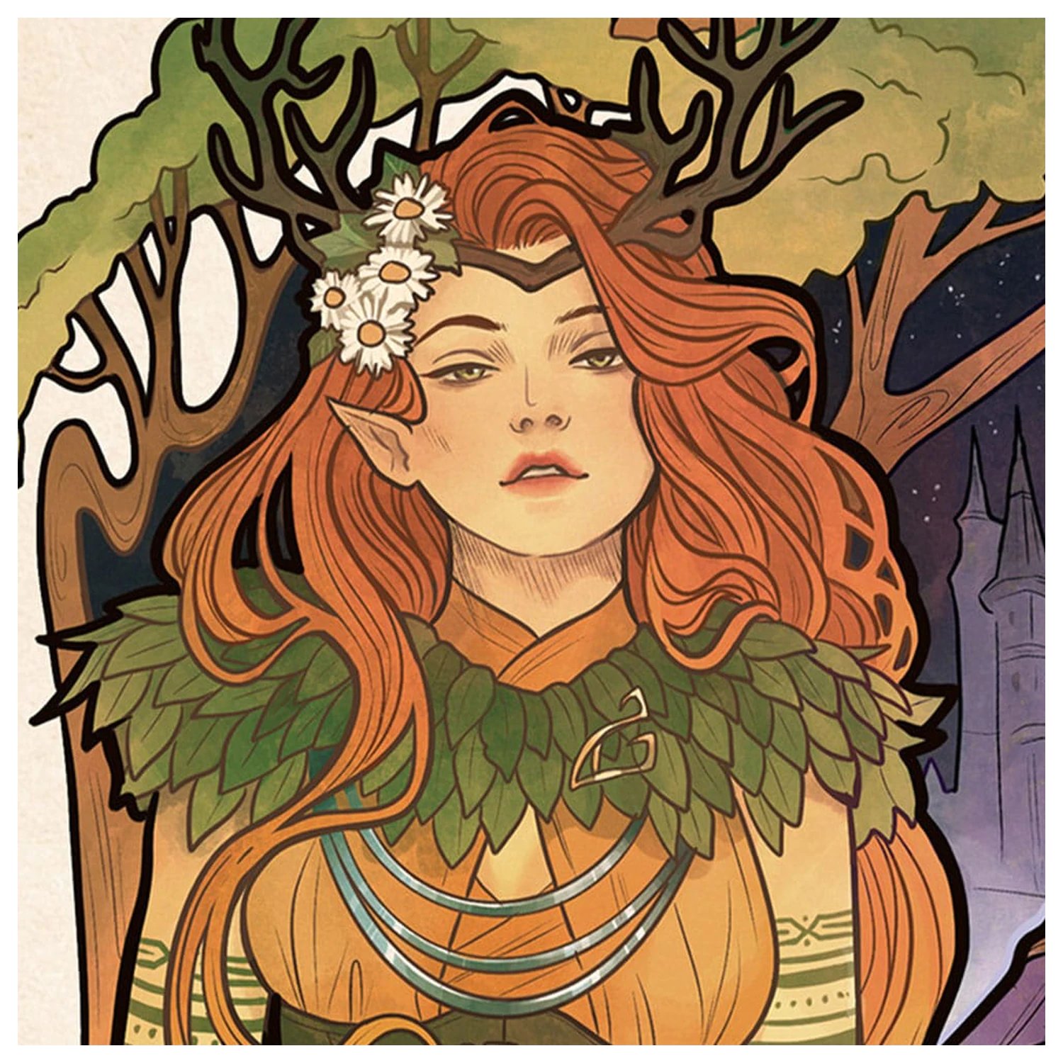 Critical Role Art Print Marisha Ray: Ilustracje Art Nouveau na 10. Rocznicę 46 x 28 cm - bez ramki zdjęcie produktu