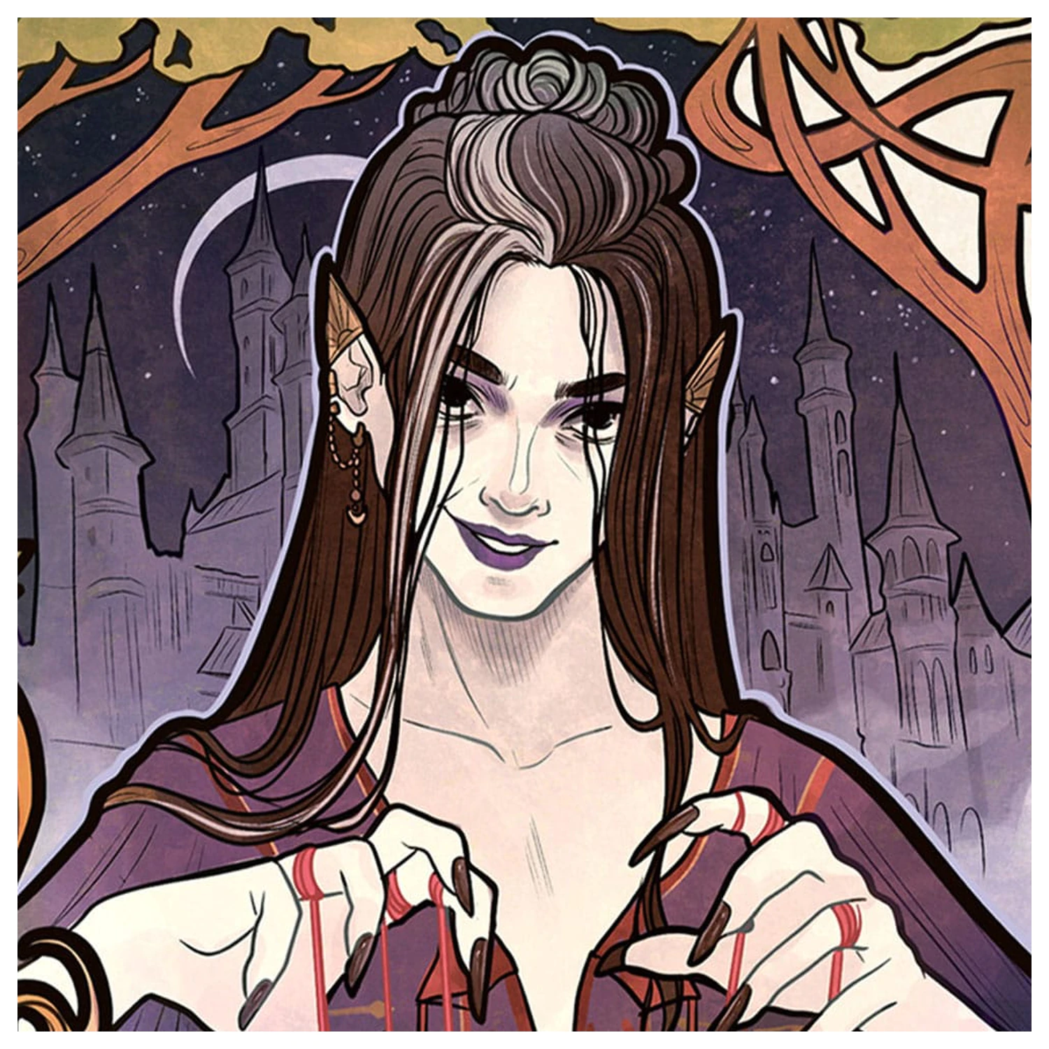 Critical Role Art Print Marisha Ray: Ilustracje Art Nouveau na 10. Rocznicę 46 x 28 cm - bez ramki zdjęcie produktu
